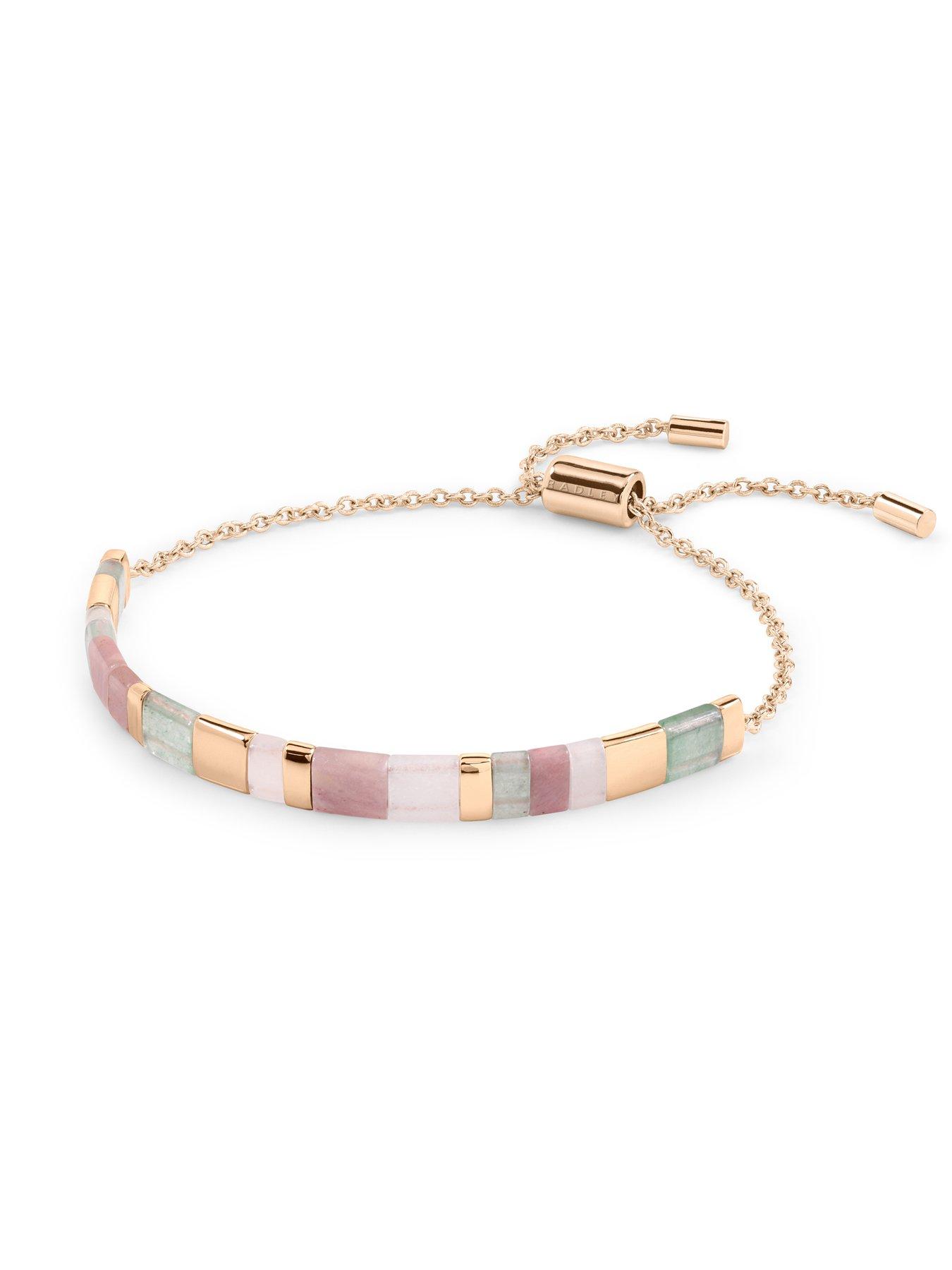 Image 2 of 4 of Radley Womens Adjustable Semi-Precious Stone Friendship Bracelet - 18ct Rose Gold