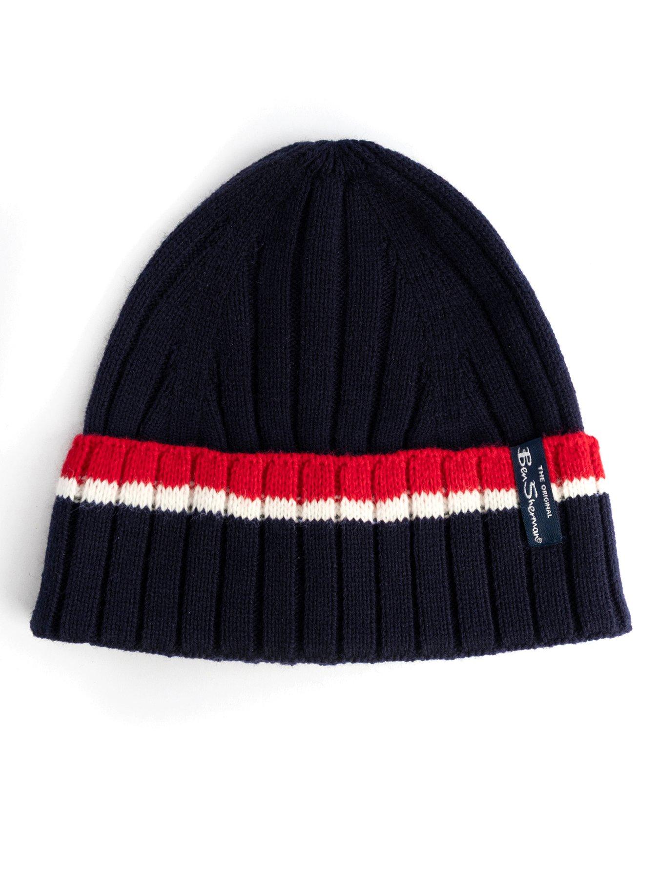 Image 2 of 6 of Ben Sherman Mens Ribbed Knit Hat &amp; Scarf Gift Set - Navy
