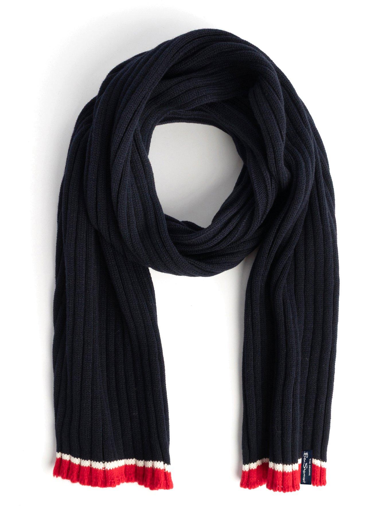 Image 3 of 6 of Ben Sherman Mens Ribbed Knit Hat &amp; Scarf Gift Set - Navy