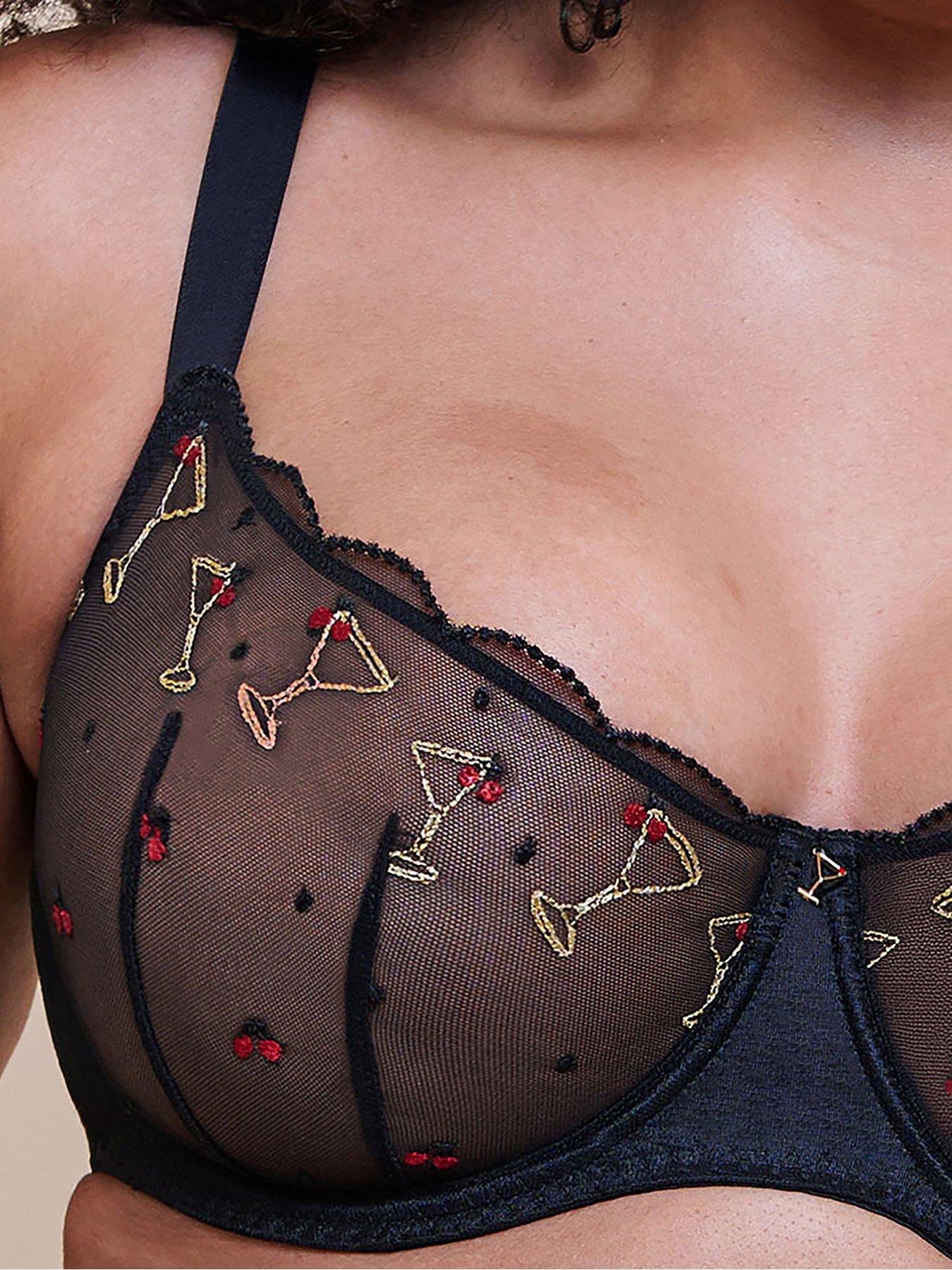 Image 4 of 6 of Curvy Kate Womens Happy Hour Moulded Seamless Underwired Balcony Bra - Black