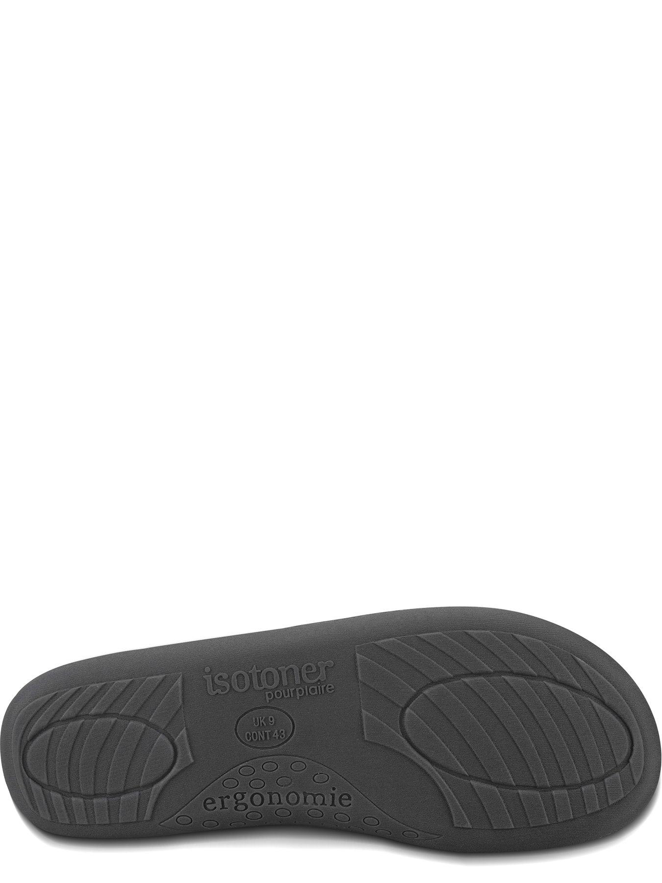 Image 3 of 5 of Totes Isotoner Mens Swept Back Popcorn Mule Slippers - Grey