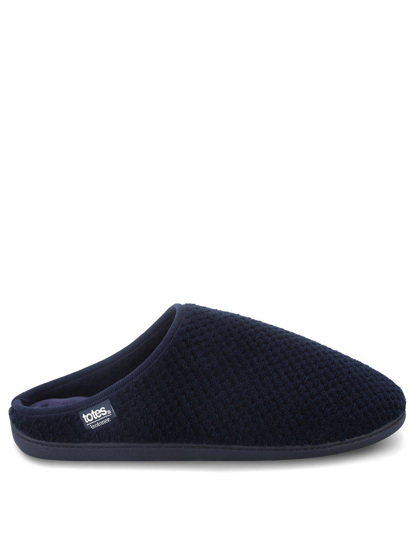 Image 1 of 5 of Totes Isotoner Mens Swept Back Popcorn Mule Slippers - Navy