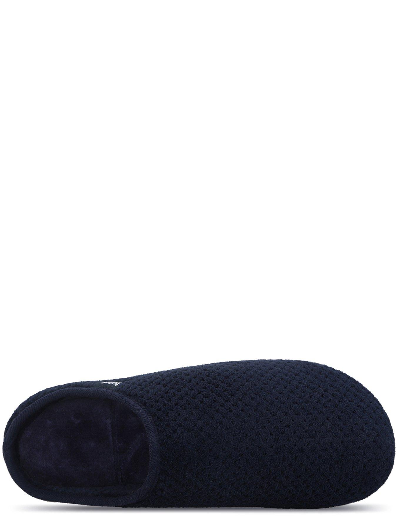 Image 2 of 5 of Totes Isotoner Mens Swept Back Popcorn Mule Slippers - Navy