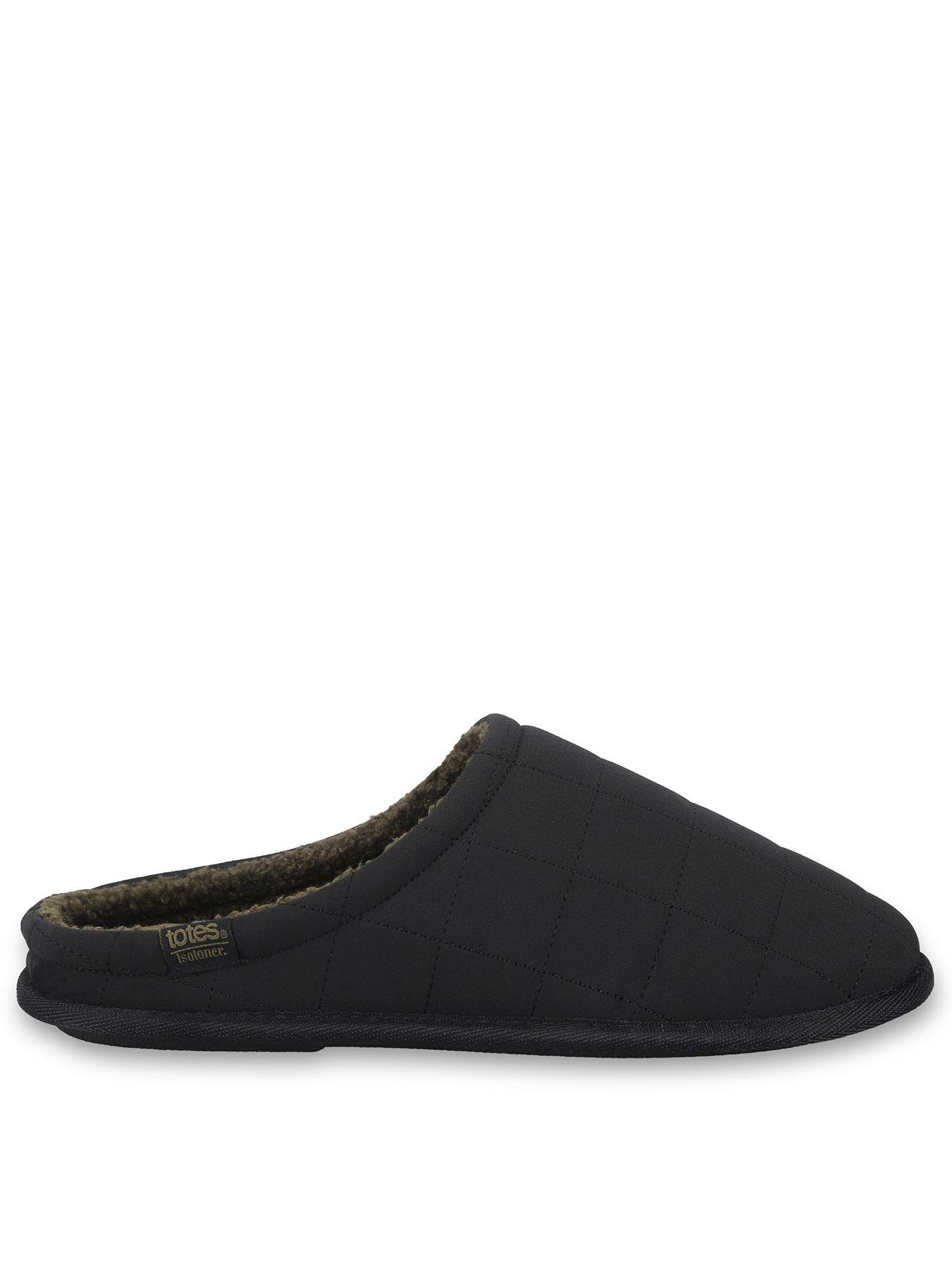 Image 1 of 5 of Totes Isotoner Mens Quilted Mule Slippers - Black