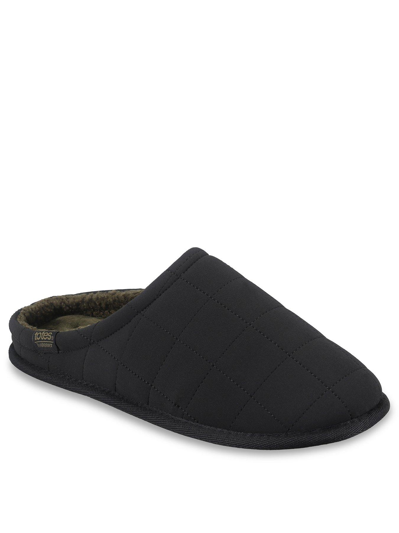 Image 2 of 5 of Totes Isotoner Mens Quilted Mule Slippers - Black