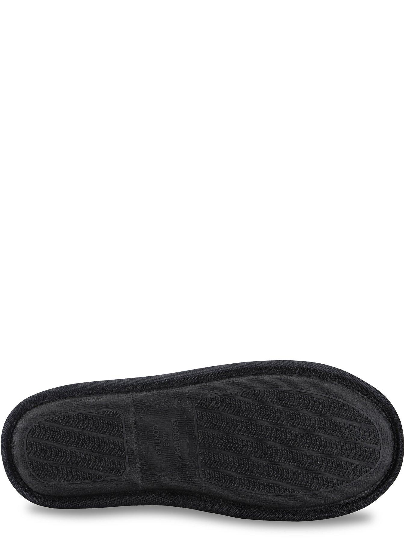 Image 4 of 5 of Totes Isotoner Mens Quilted Mule Slippers - Black
