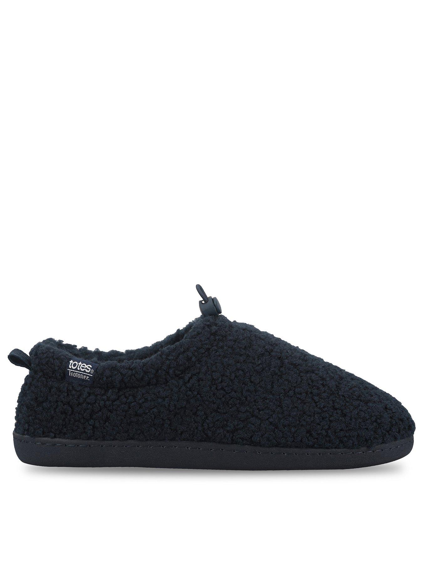 Image 1 of 5 of Totes Isotoner Mens Borg Full Back Slippers With Toggle - Navy