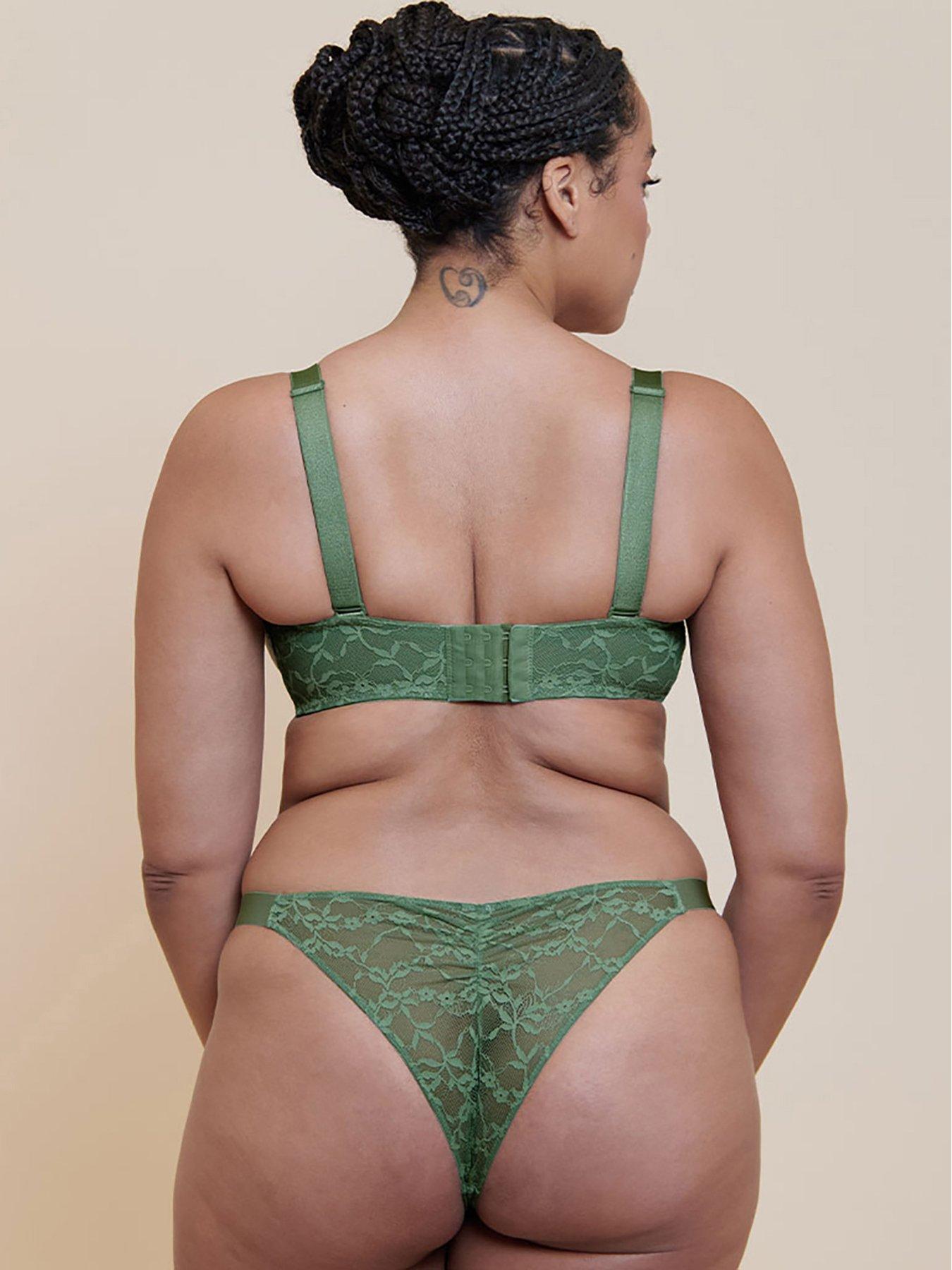 Image 4 of 6 of Curvy Kate Curvy Kate All Night Lace Tanga - Dusky Green