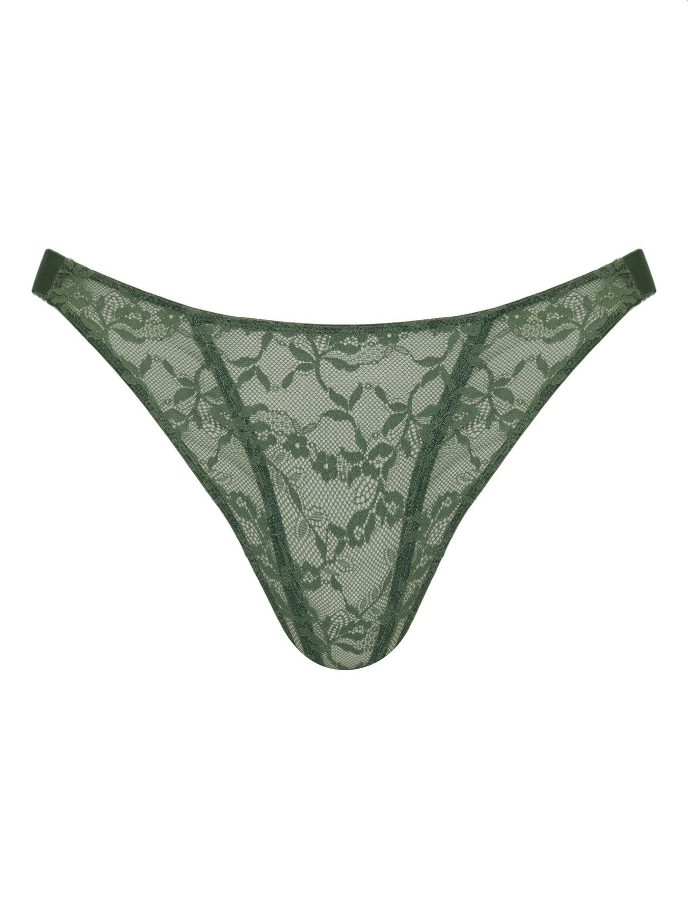 Image 6 of 6 of Curvy Kate Curvy Kate All Night Lace Tanga - Dusky Green