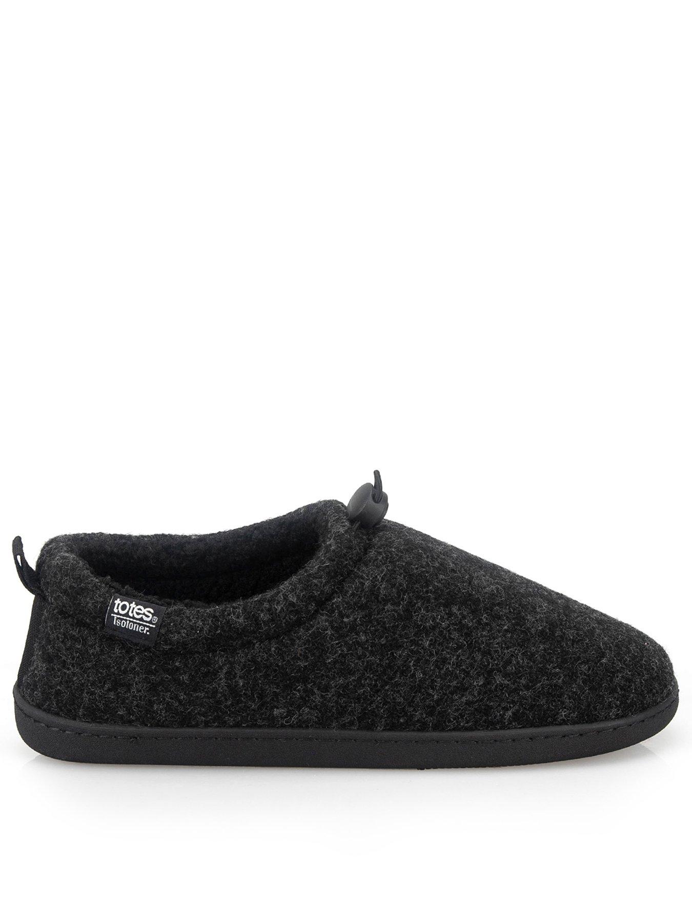Image 1 of 5 of Totes Isotoner Mens Felt Full Back Slippers With Toggle - Black
