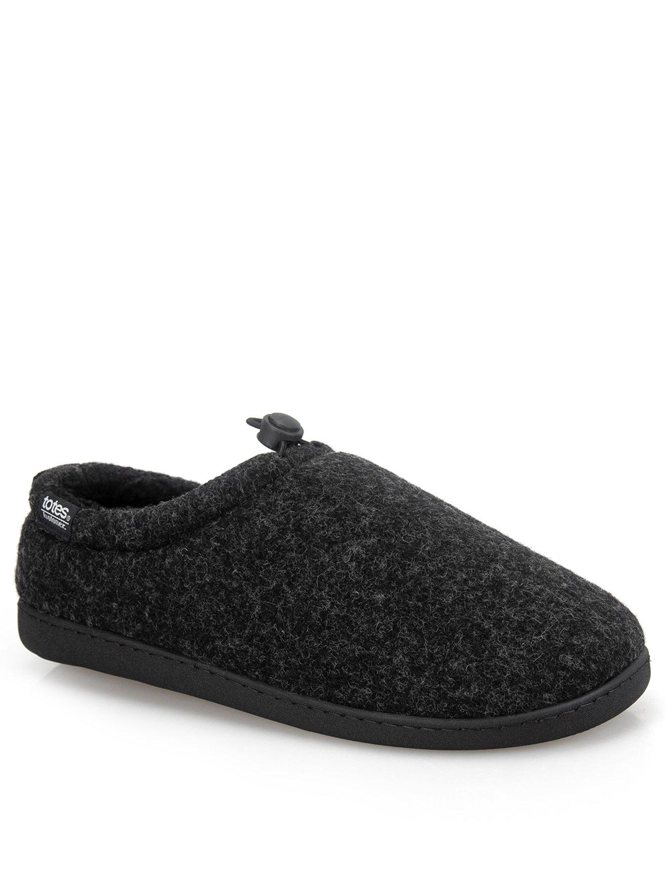 Image 2 of 5 of Totes Isotoner Mens Felt Full Back Slippers With Toggle - Black