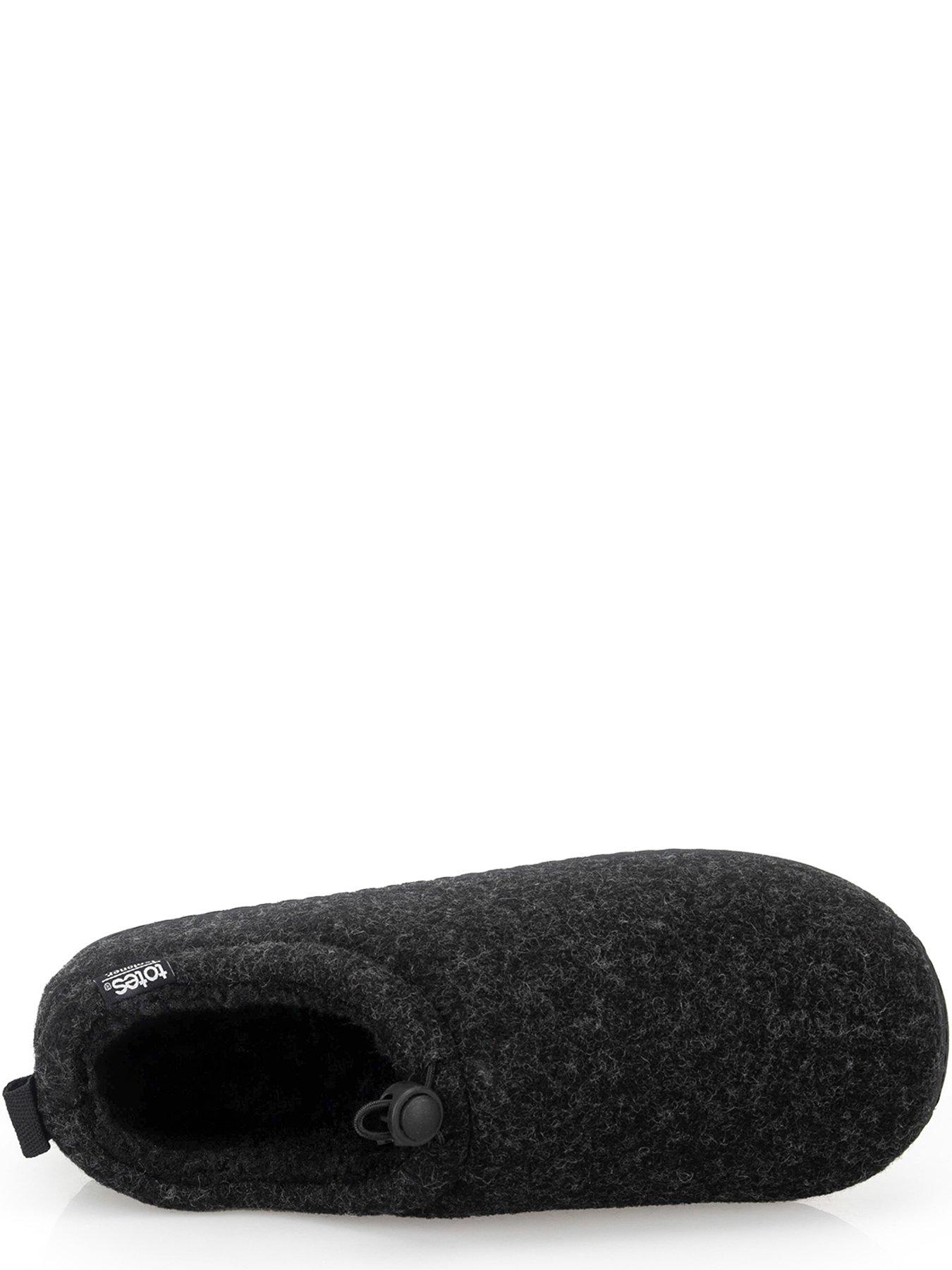Image 3 of 5 of Totes Isotoner Mens Felt Full Back Slippers With Toggle - Black