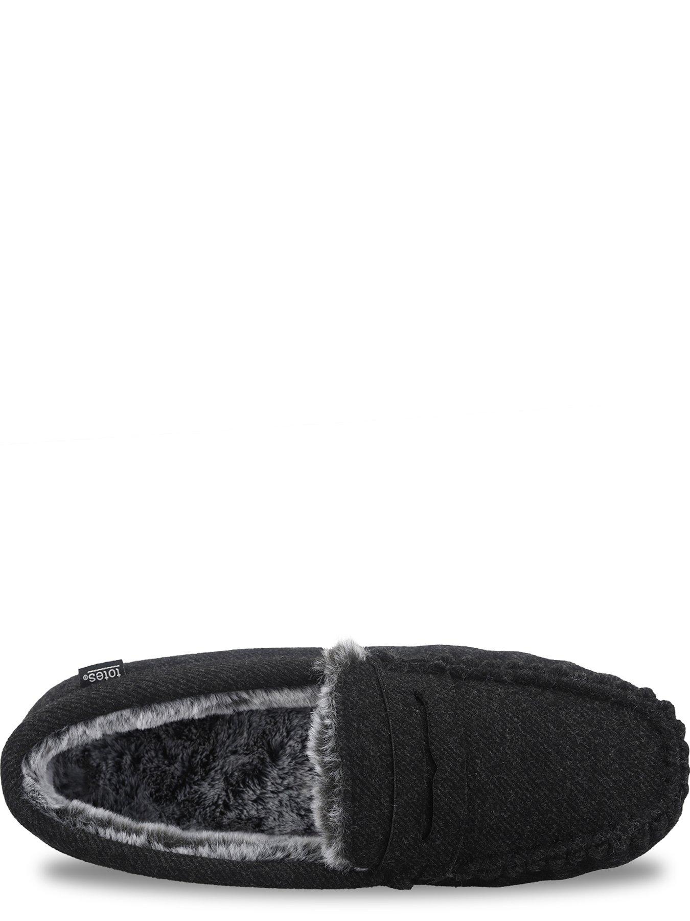 Image 2 of 5 of TOTES Totes Mens Soft Herringbone Moccasin Slippers - Grey
