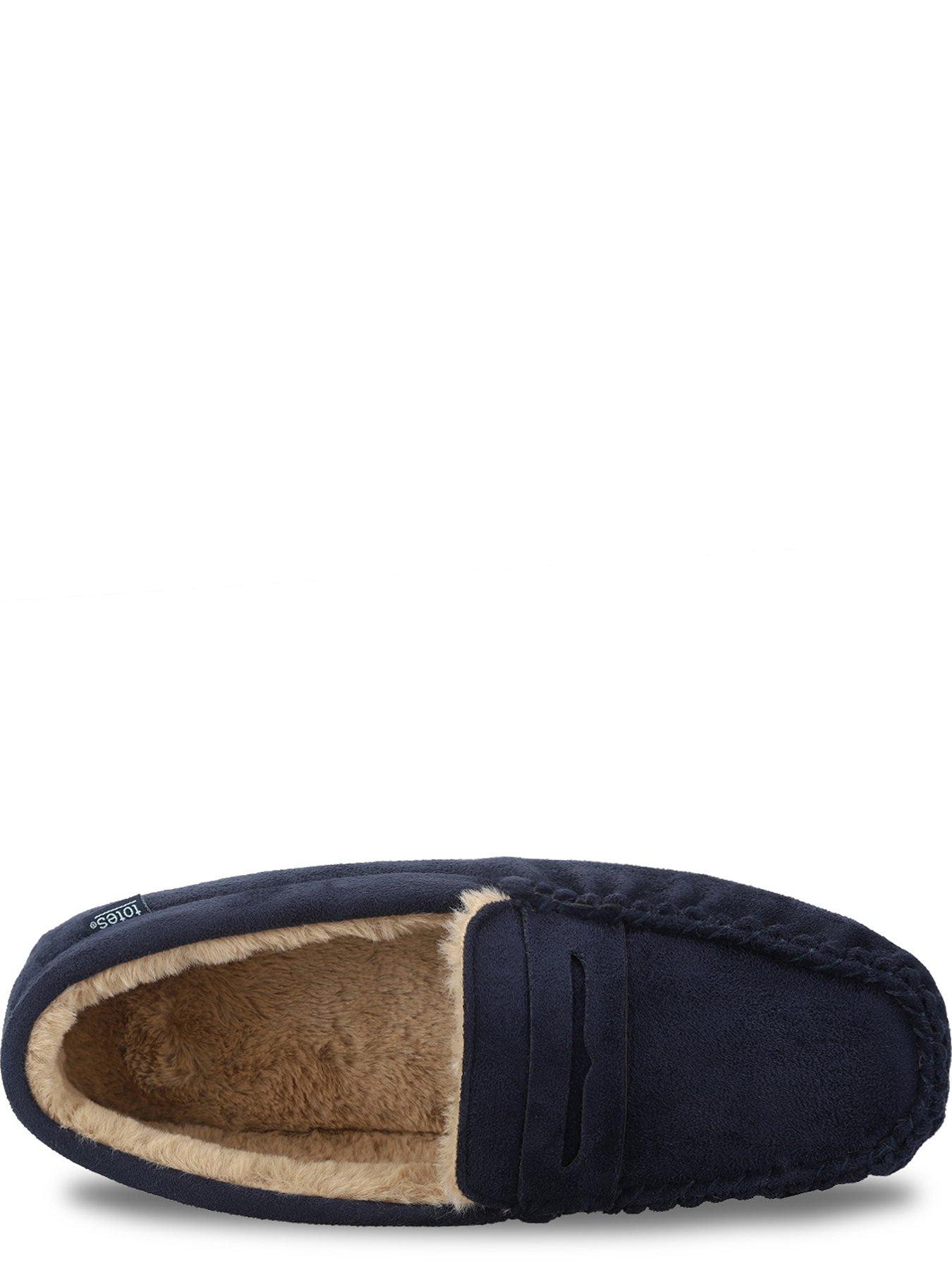 Image 2 of 5 of TOTES Totes Mens Suedette Moccasin Slippers - Blue
