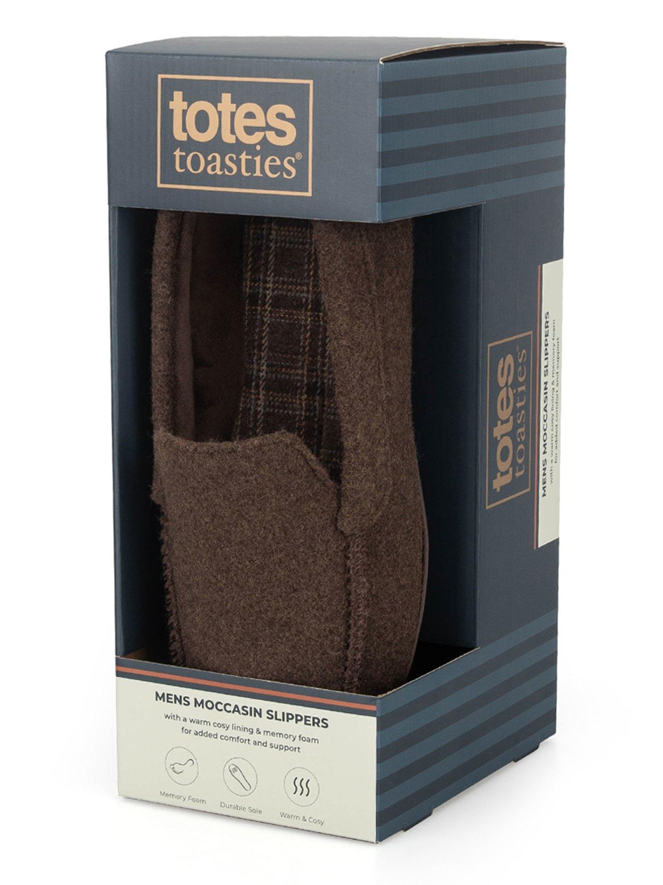 Image 4 of 5 of TOTES Totes Mens Felt Moccasin Slippers - Brown