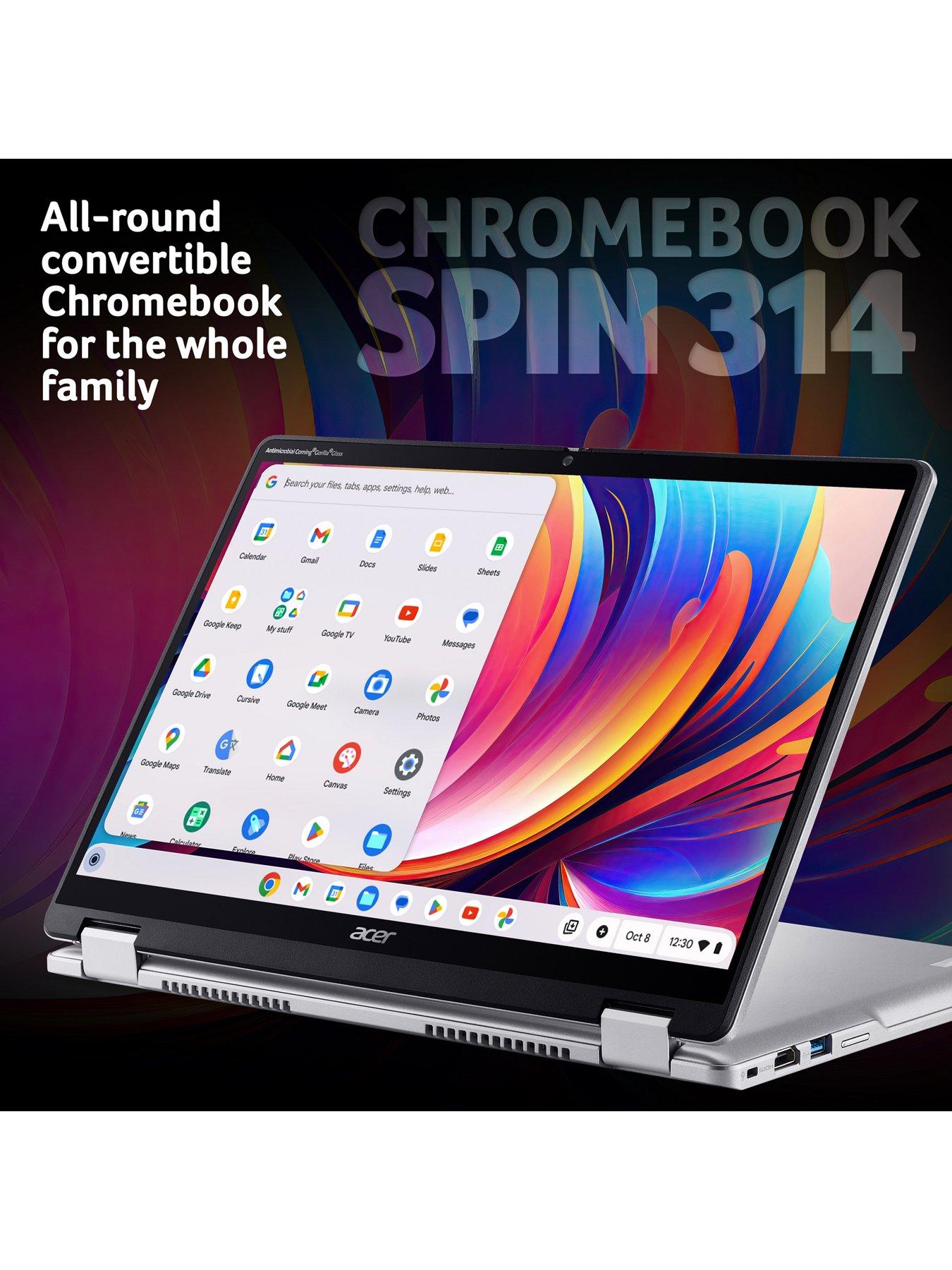 Image 2 of 7 of Acer Chromebook Spin 314 CP314-2HN - Intel N100 - 4GB RAM - 64GB eMMC - 14in WUXGA - Silver