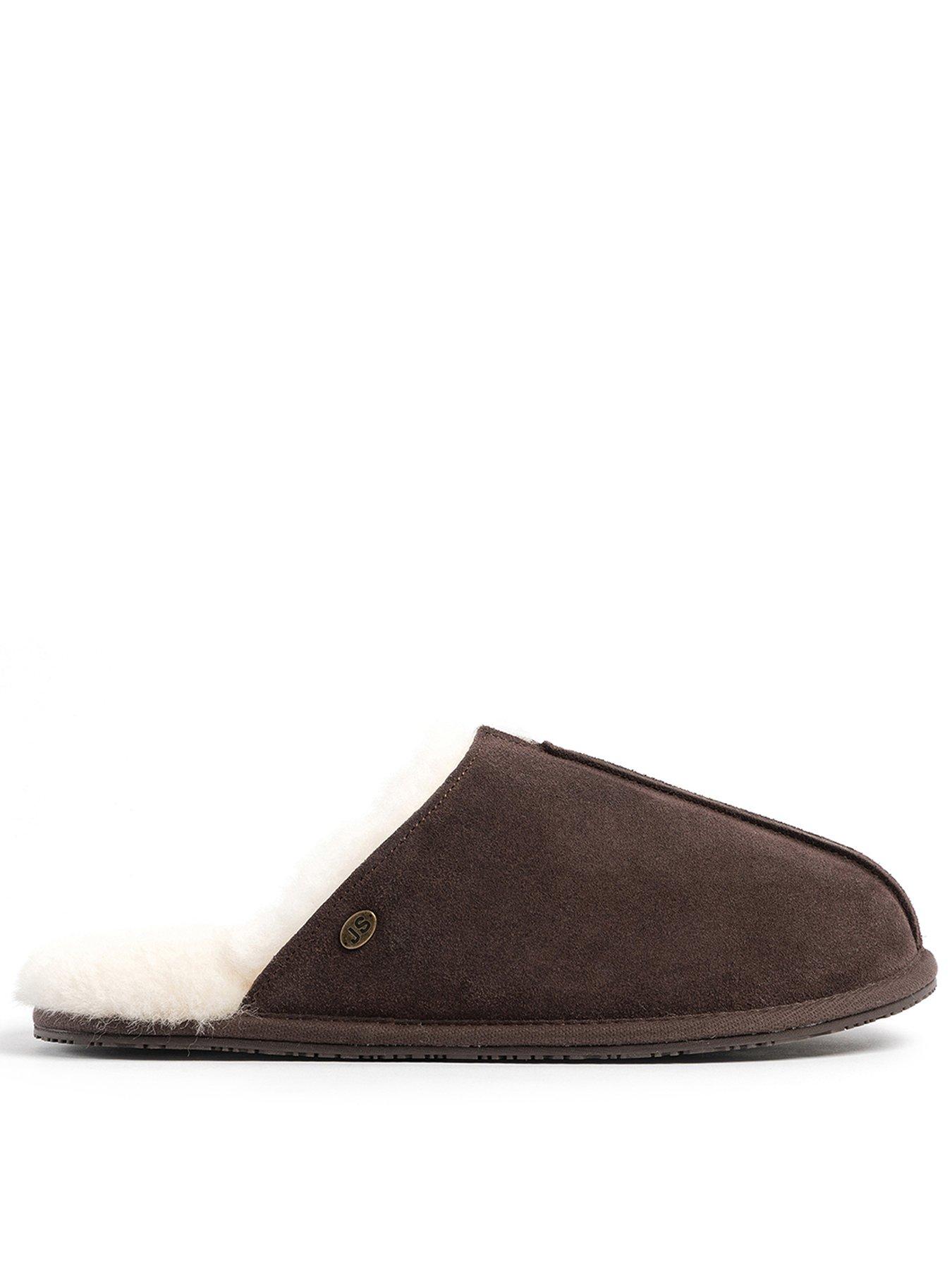 Image 1 of 5 of Just Sheepskin Mens Jude Sheepskin Lined Mule Slippers - Chocolate