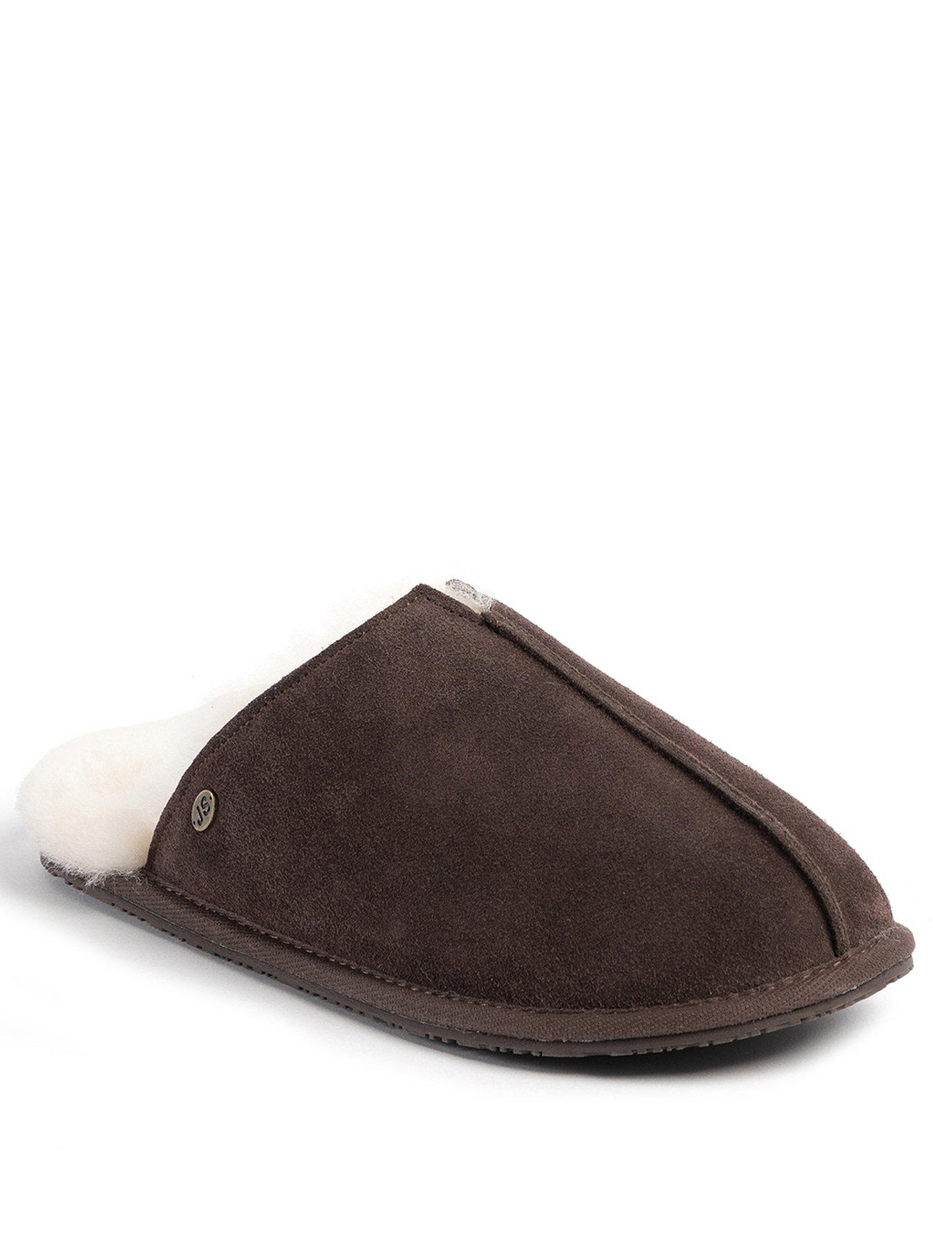 Image 2 of 5 of Just Sheepskin Mens Jude Sheepskin Lined Mule Slippers - Chocolate
