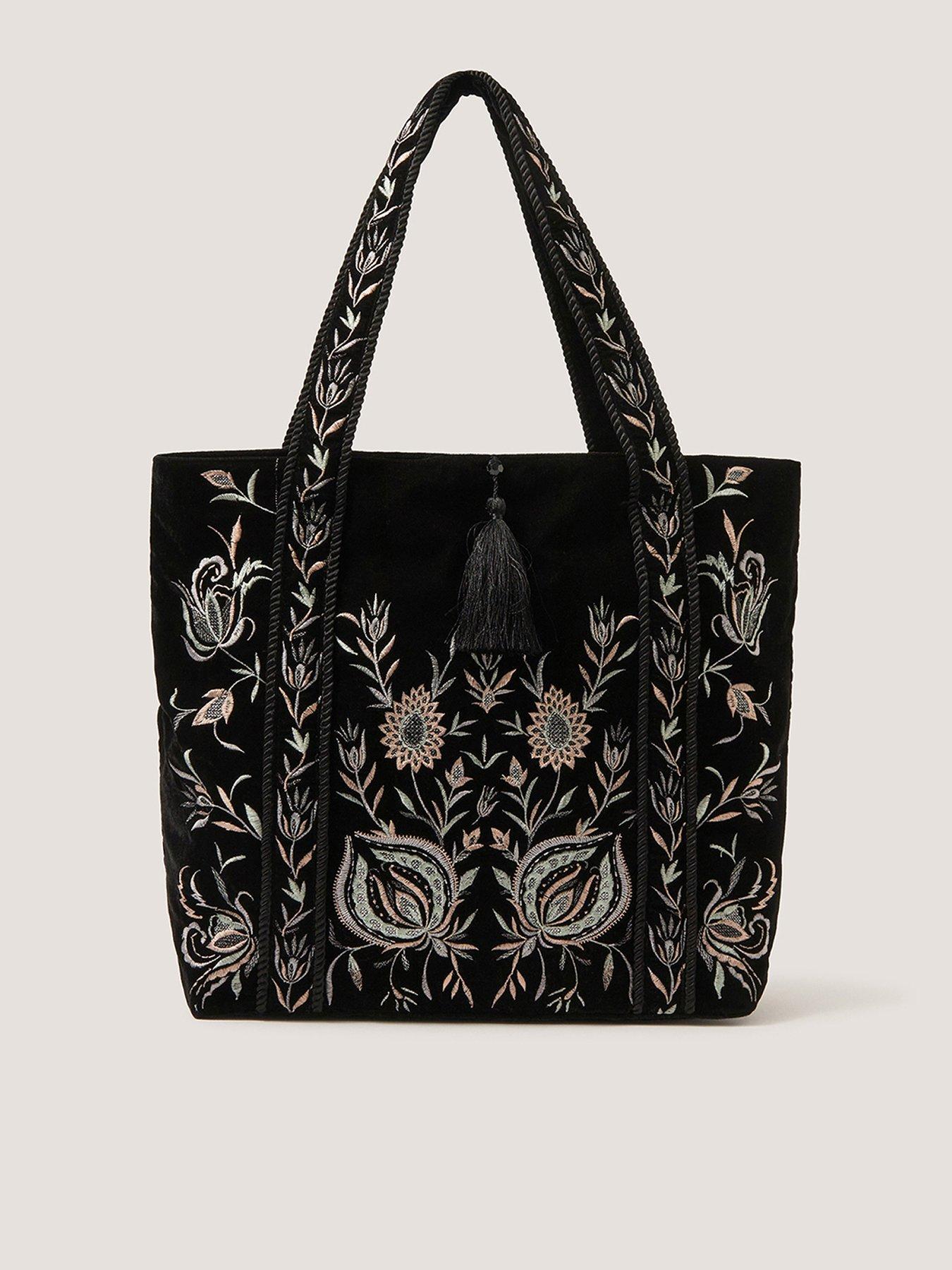 Image 1 of 4 of Monsoon Osha Floral Emb Tote