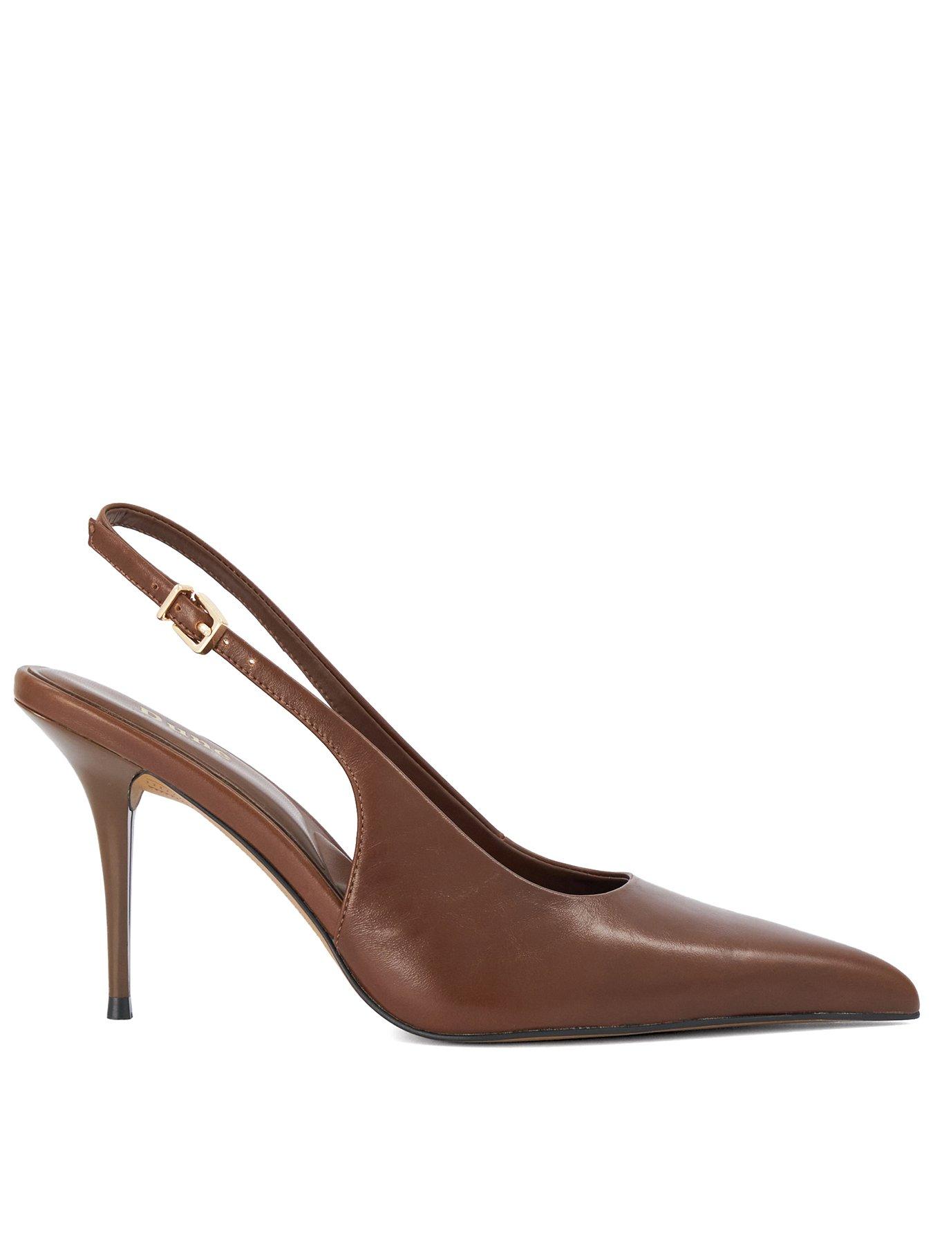 Image 1 of 5 of Dune London Cai Open Court Slingback- Dark Tan