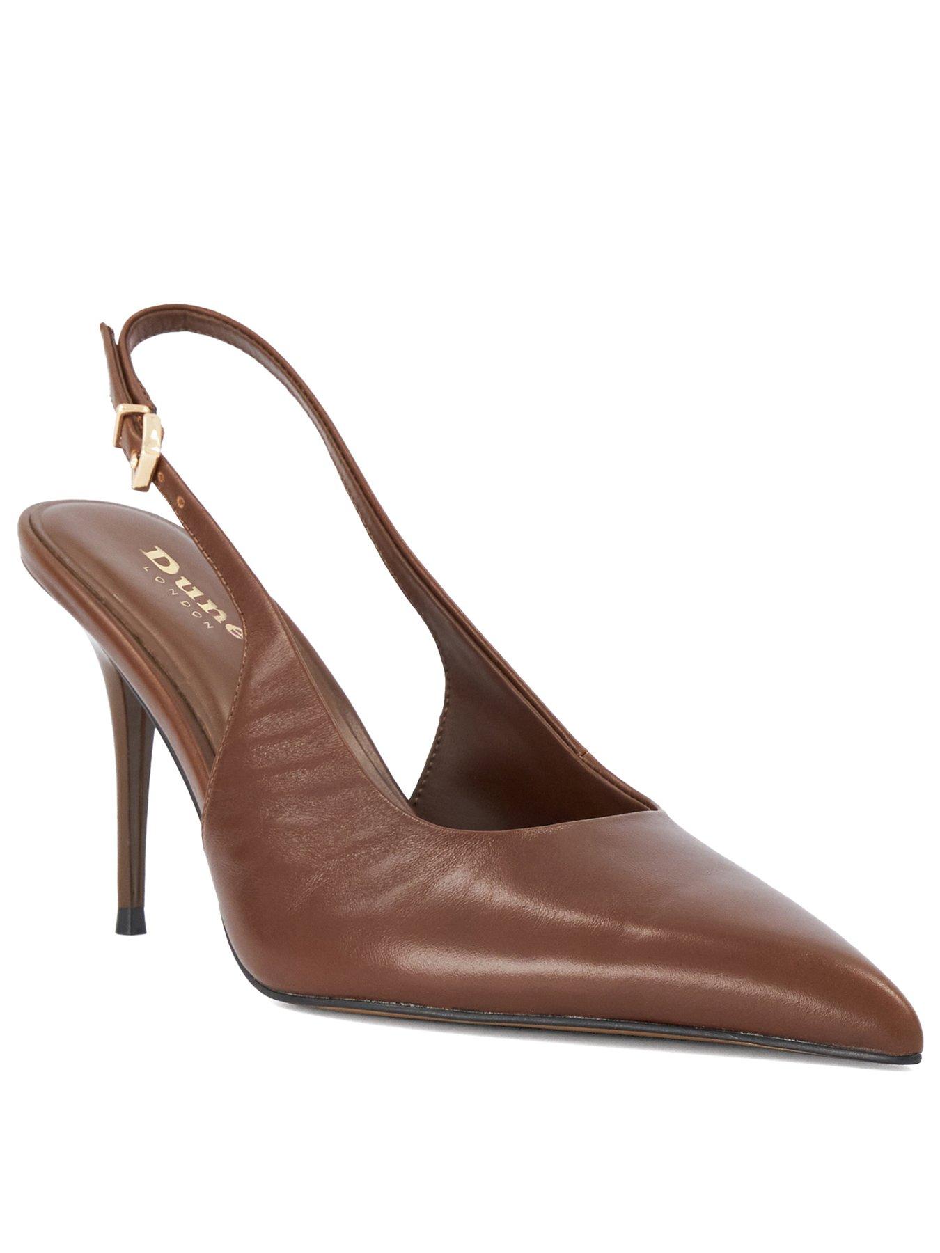 Image 2 of 5 of Dune London Cai Open Court Slingback- Dark Tan