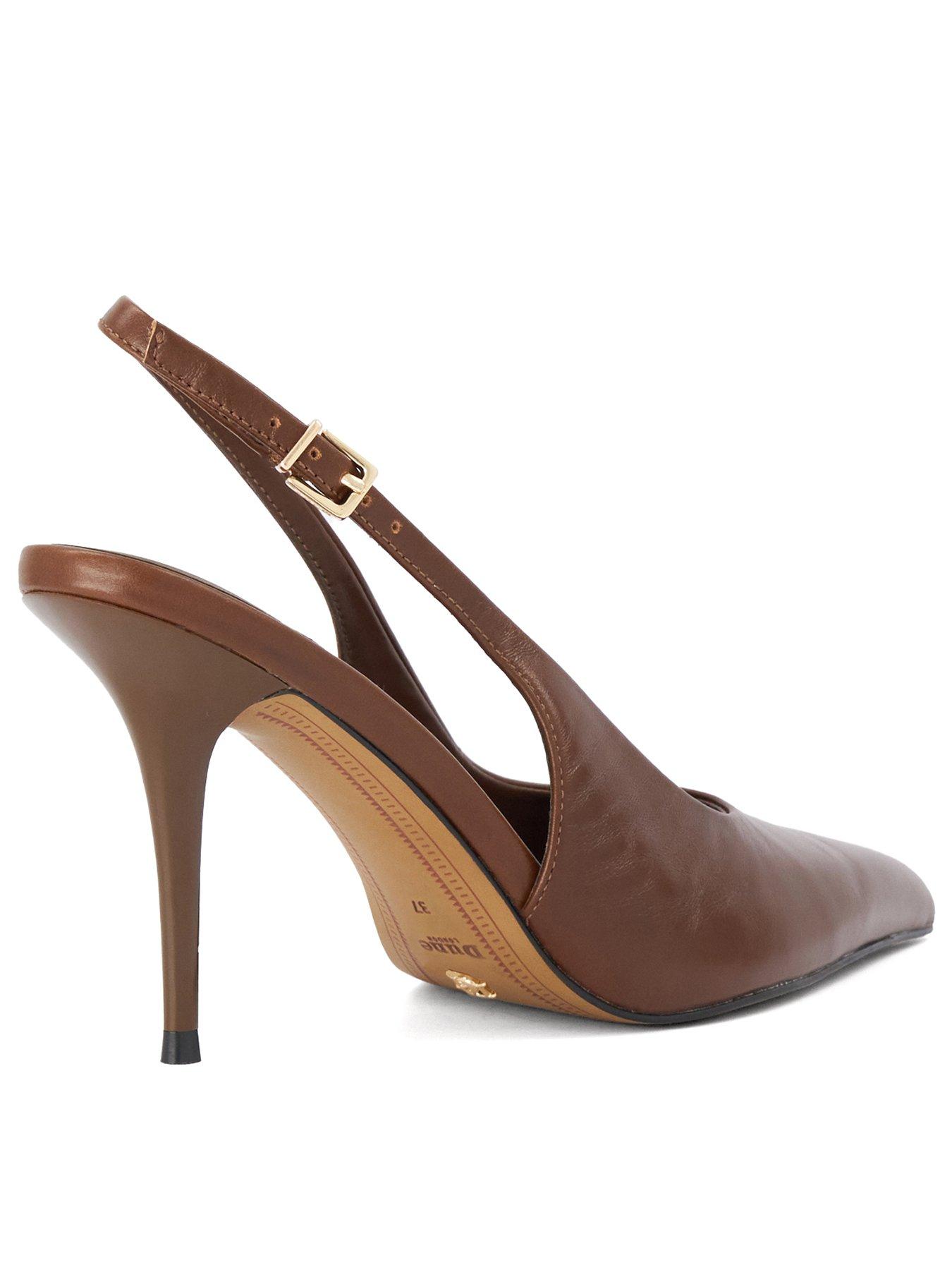 Image 3 of 5 of Dune London Cai Open Court Slingback- Dark Tan