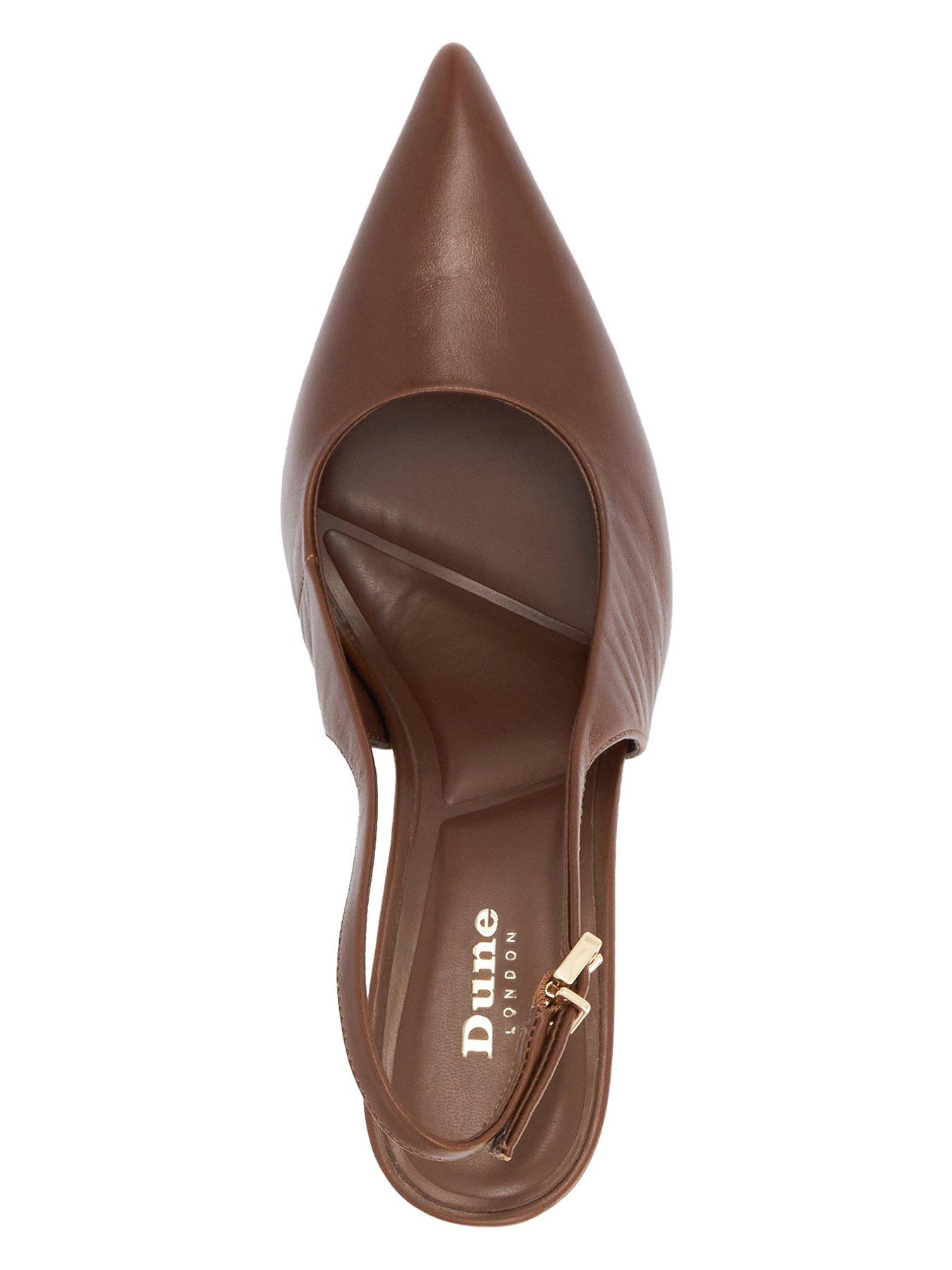 Image 4 of 5 of Dune London Cai Open Court Slingback- Dark Tan