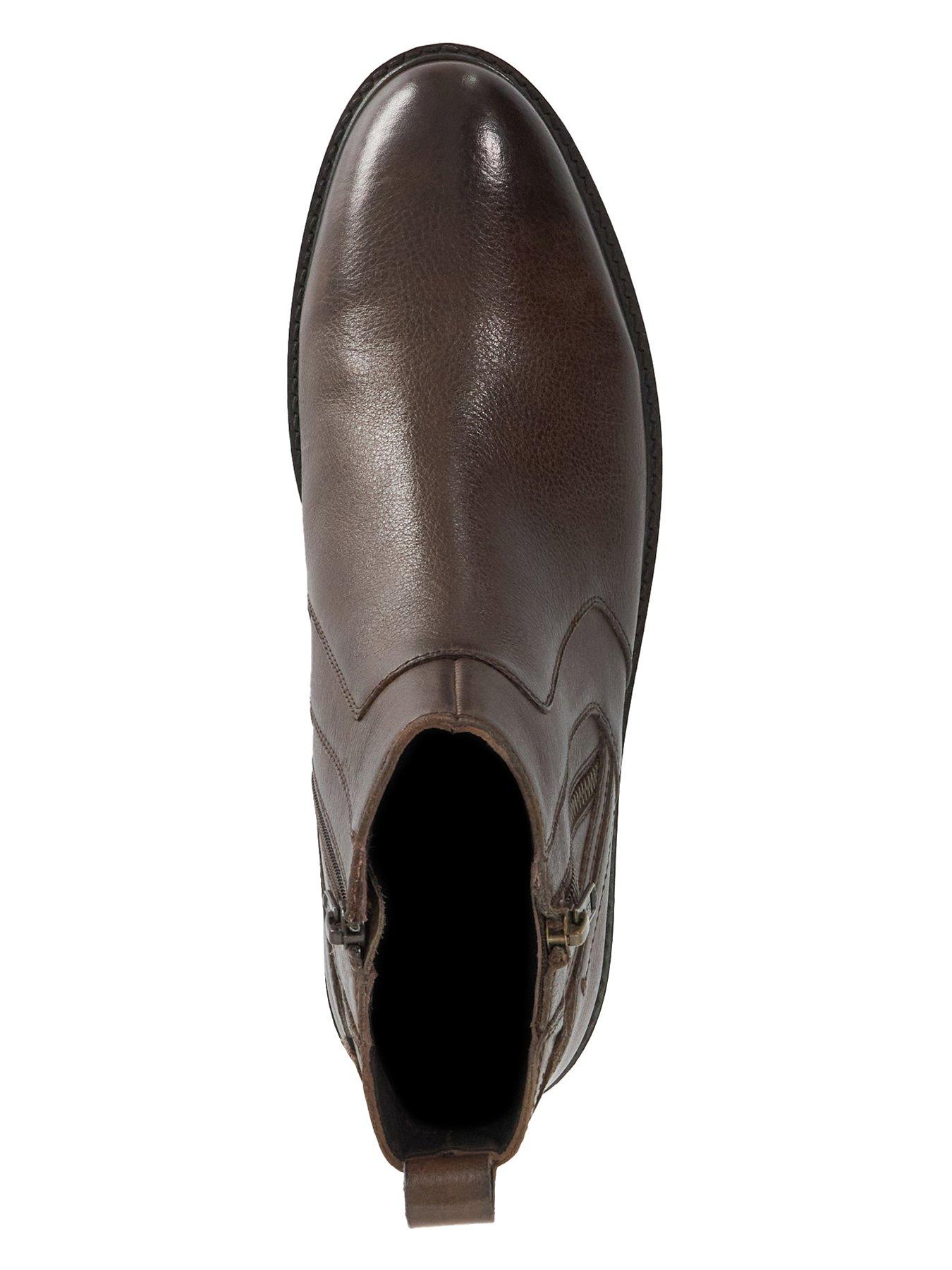 Image 5 of 6 of Dune London Mens Scouter Side Zip Chunky Tread Ankle Boots - Dark Brown
