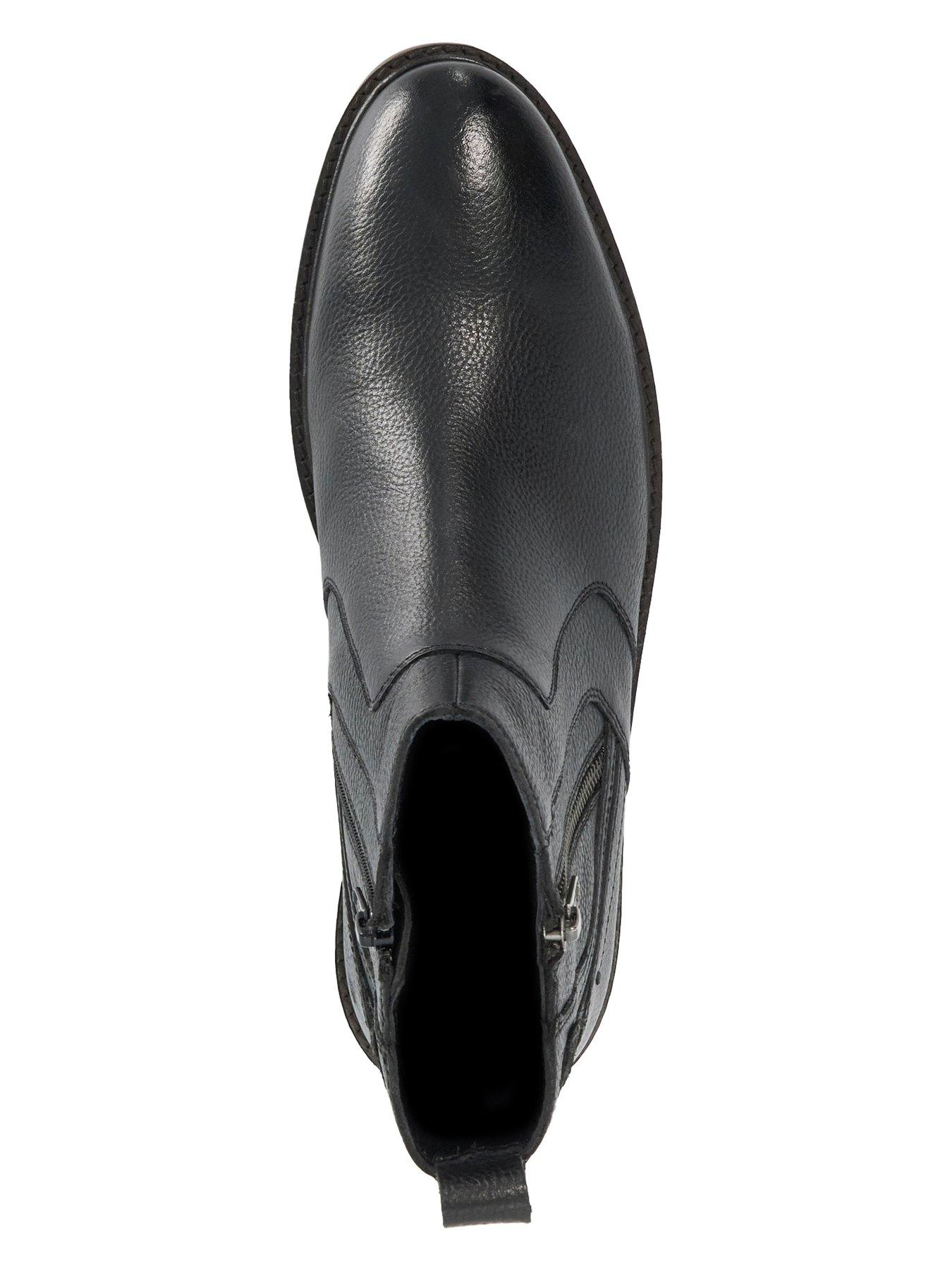 Image 5 of 6 of Dune London Mens Scouter Side Zip Grained Chunky Tread Boots - Black