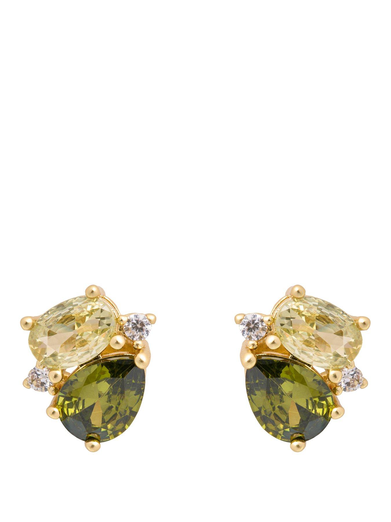 Image 1 of 7 of Cerene DUO: Crystal Cluster Stud Earrings