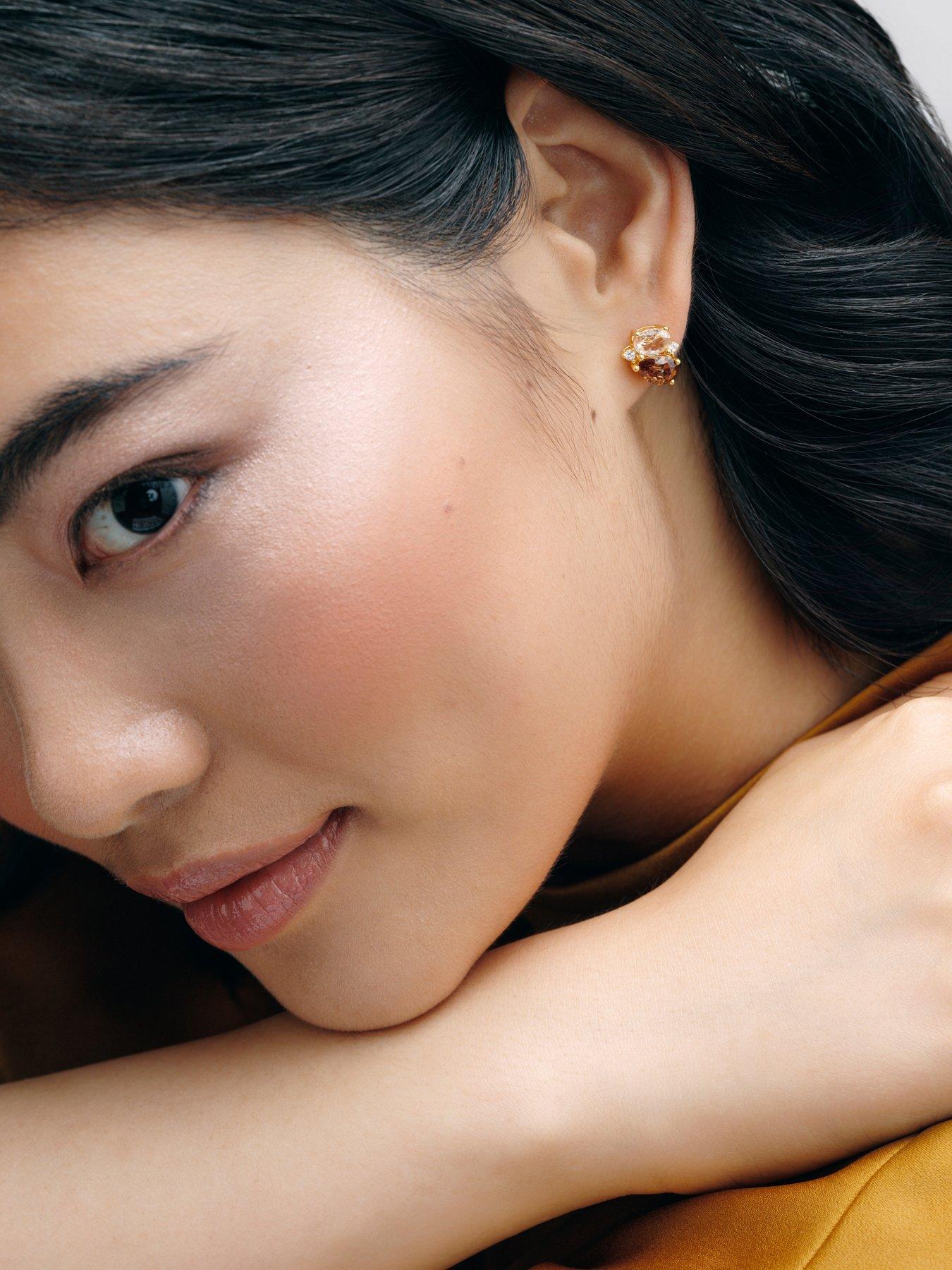 Image 2 of 7 of Cerene DUO: Crystal Cluster Stud Earrings