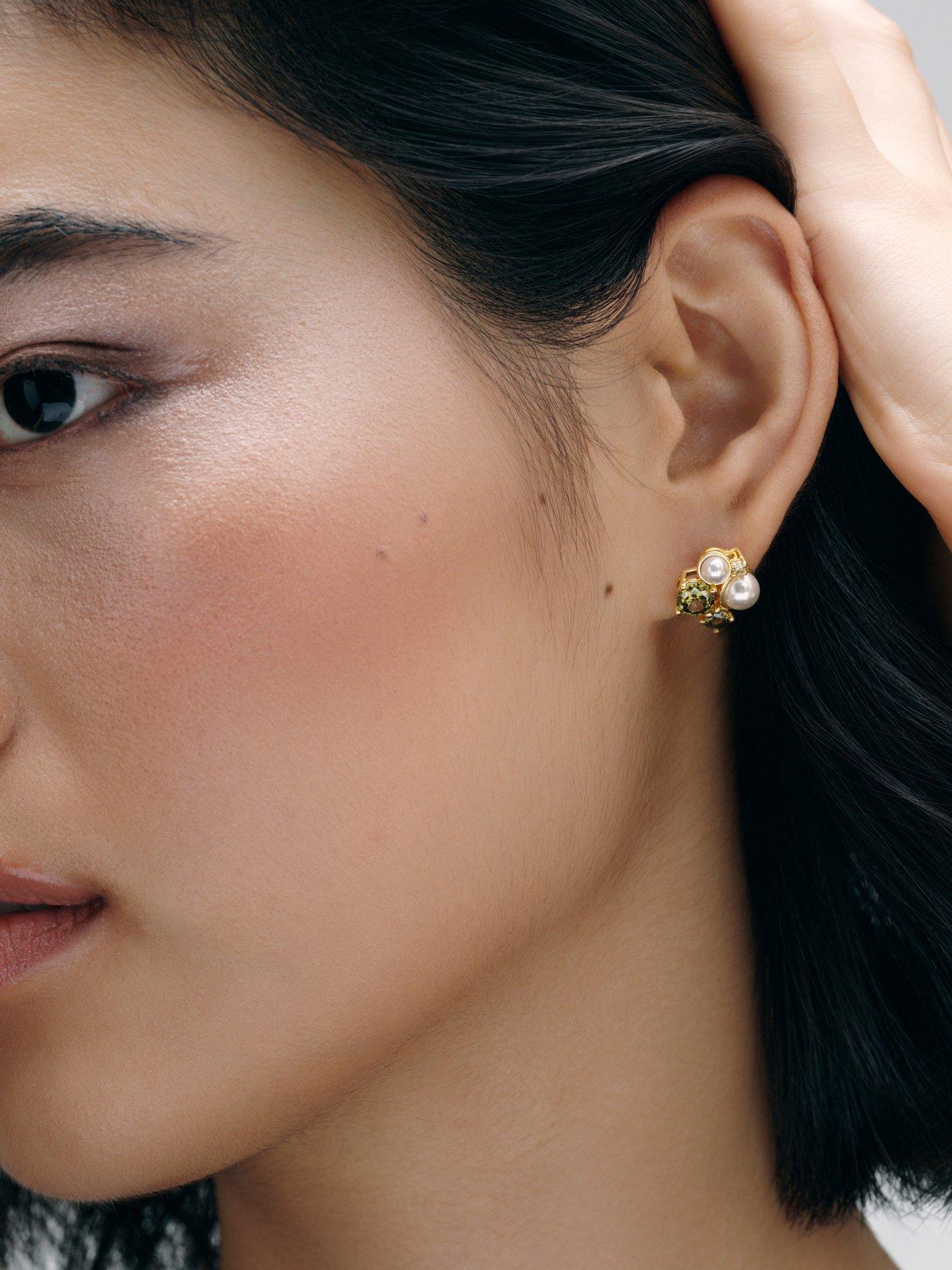 Image 2 of 7 of Cerene OLER: Pearl Shimmer Stud Earrings