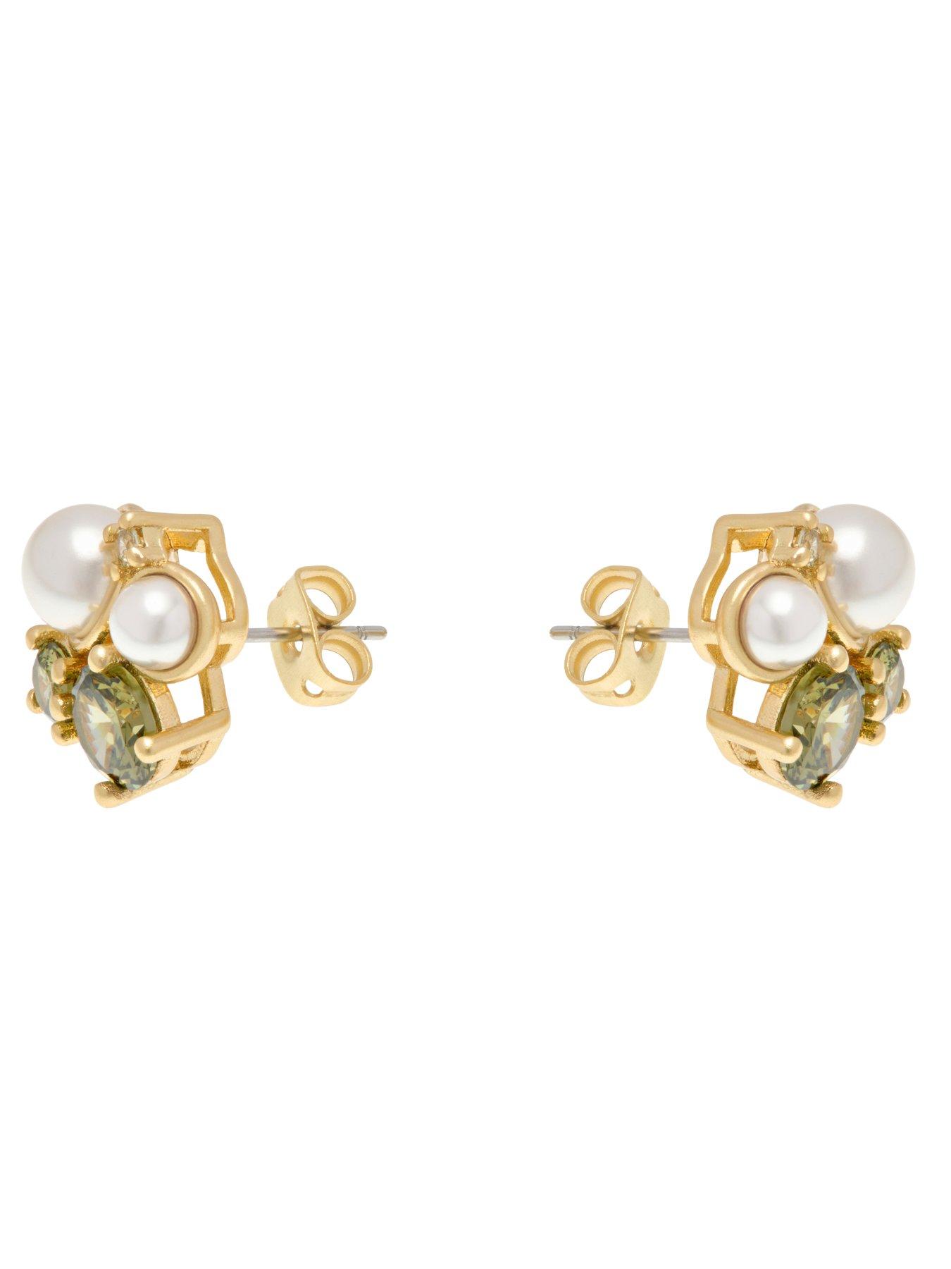 Image 3 of 7 of Cerene OLER: Pearl Shimmer Stud Earrings