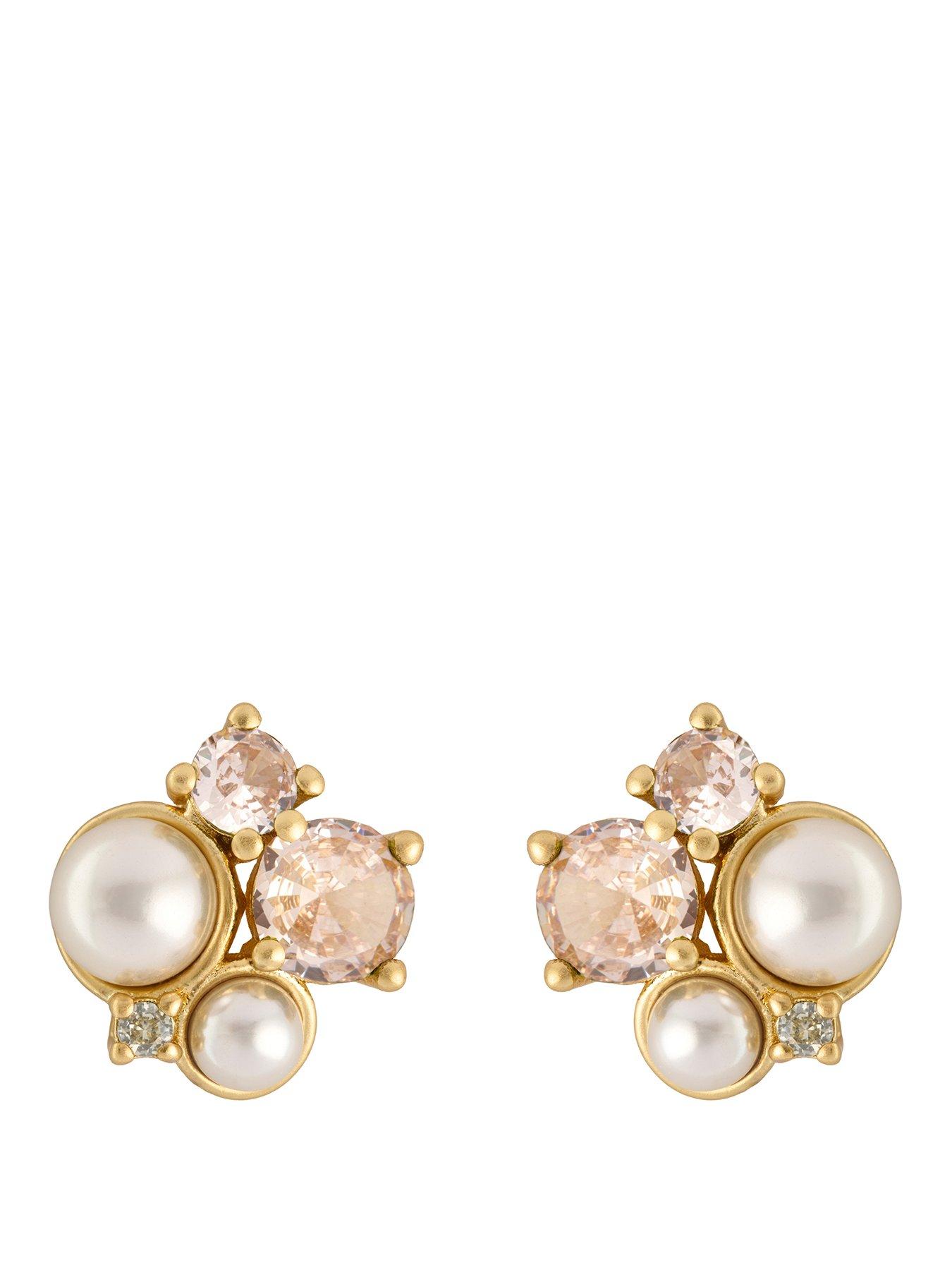 Image 1 of 7 of Cerene OLER: Pearl Shimmer Stud Earrings