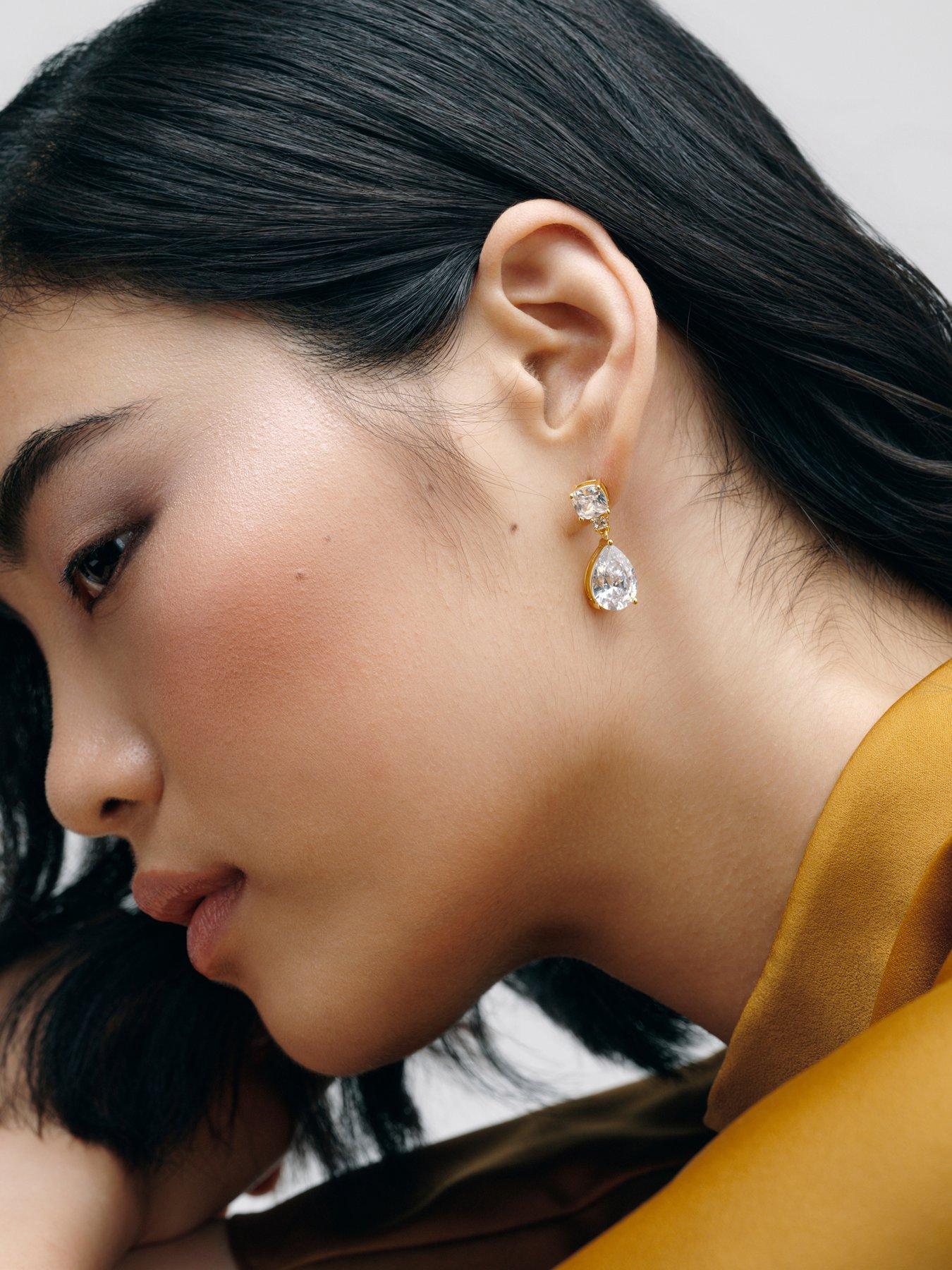 Image 2 of 7 of Cerene IRIA: Statement Crystal Drop Earrings