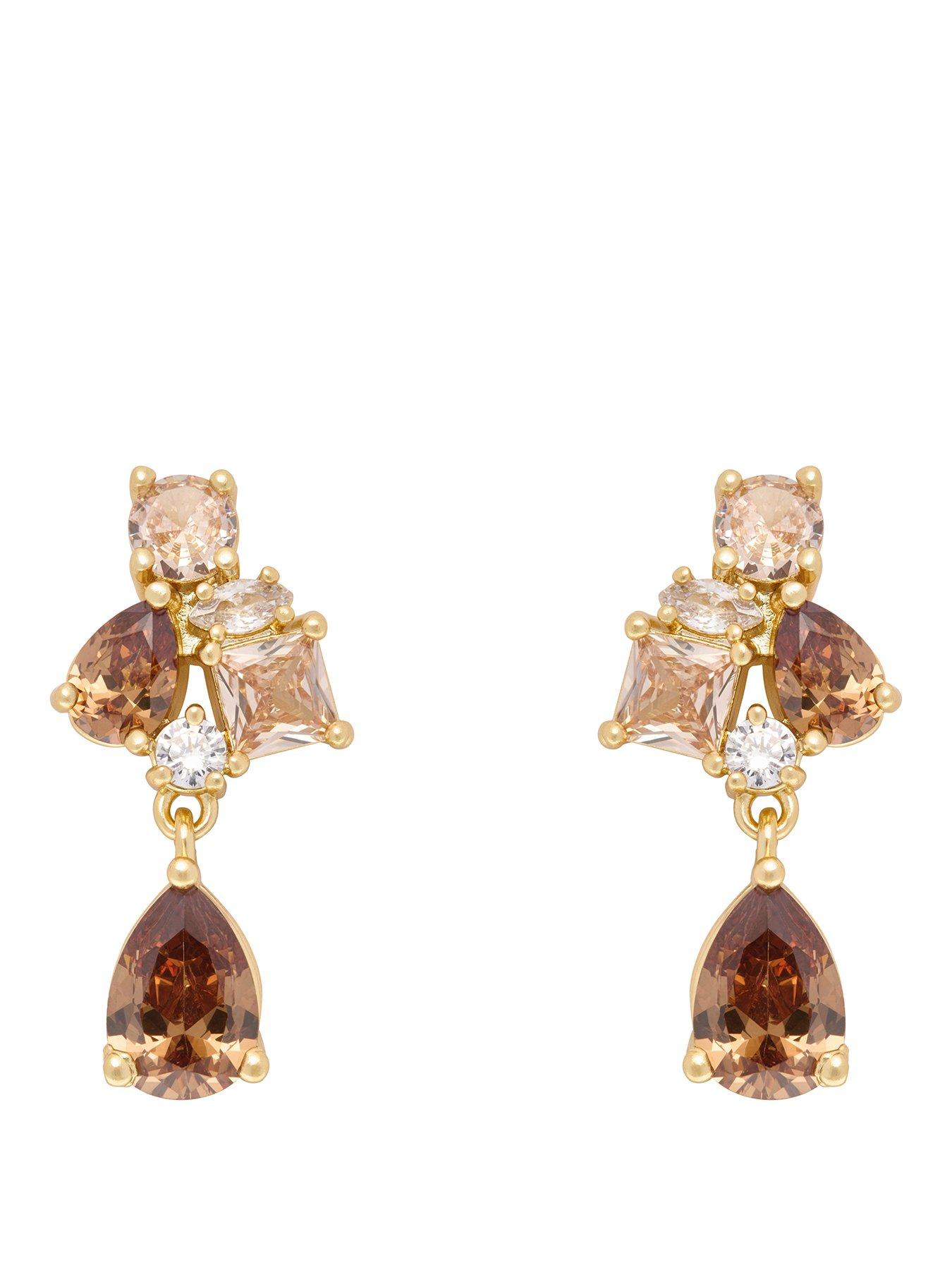 Image 1 of 7 of Cerene VIVE: Crystal Cluster Drop Earrings