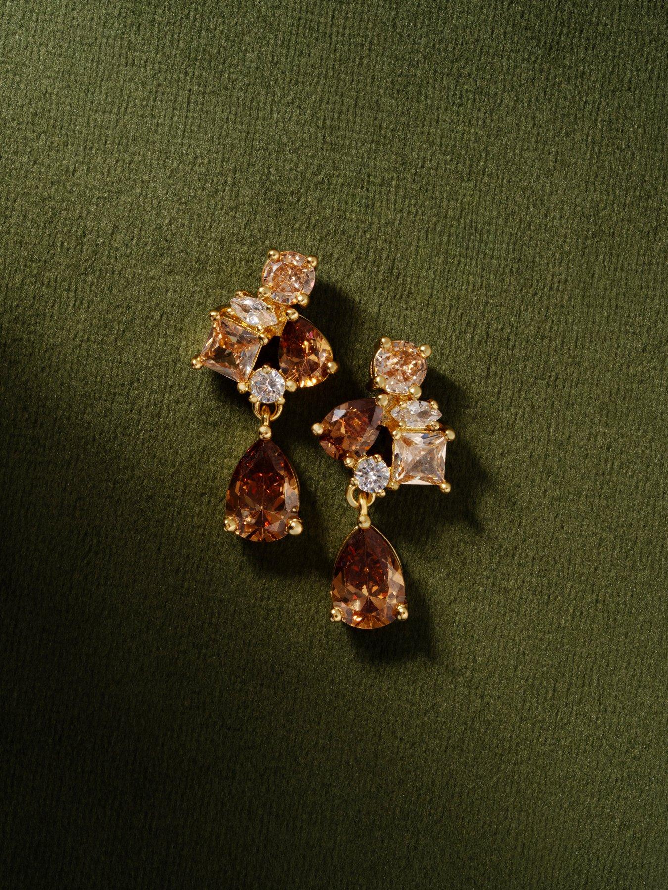 Image 5 of 7 of Cerene VIVE: Crystal Cluster Drop Earrings