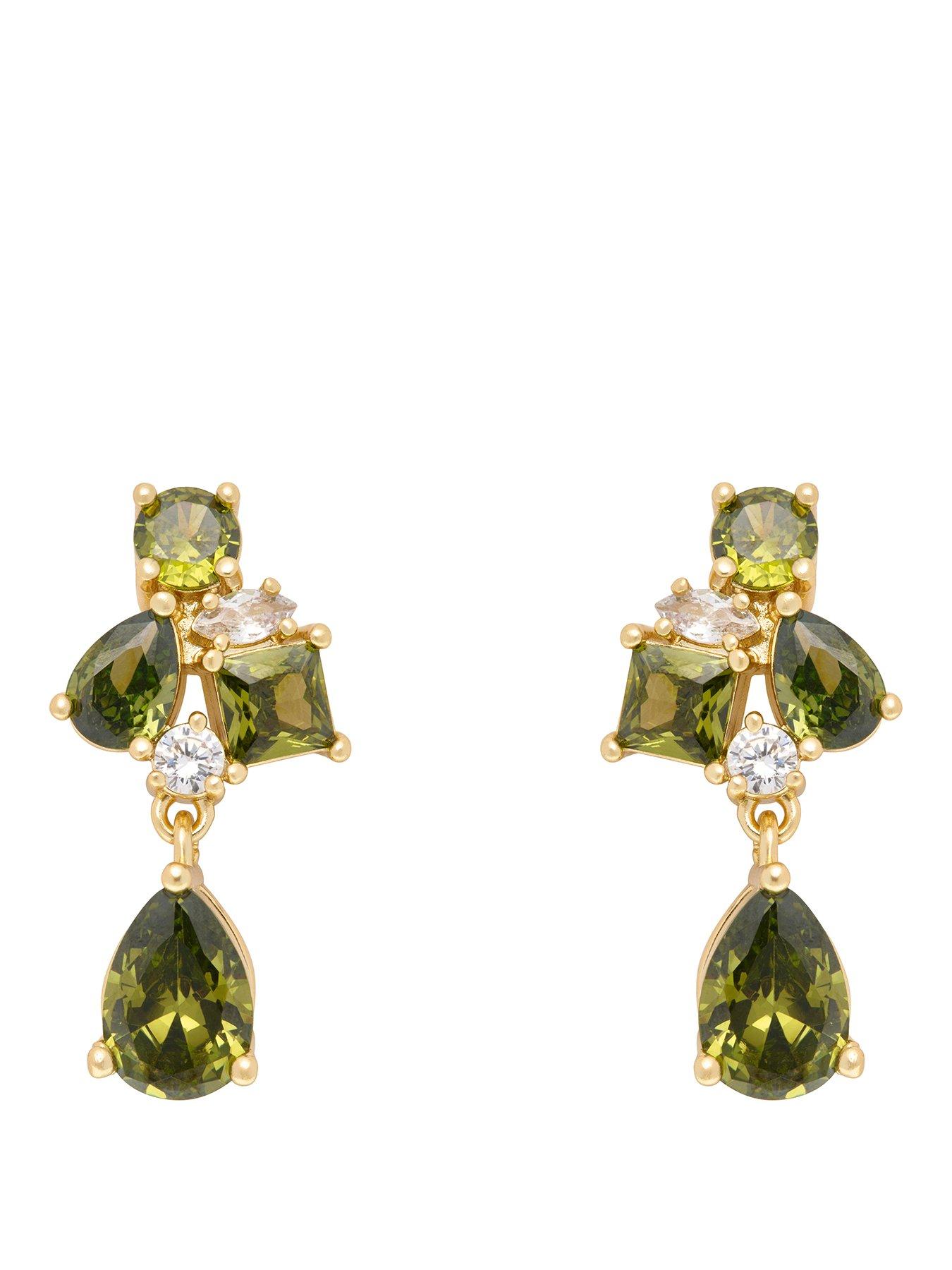 Image 1 of 7 of Cerene VIVE: Crystal Cluster Drop Earrings