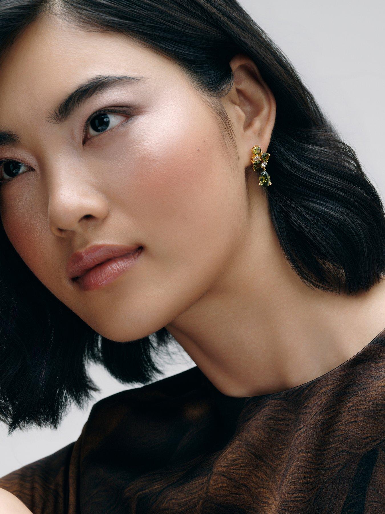 Image 2 of 7 of Cerene VIVE: Crystal Cluster Drop Earrings