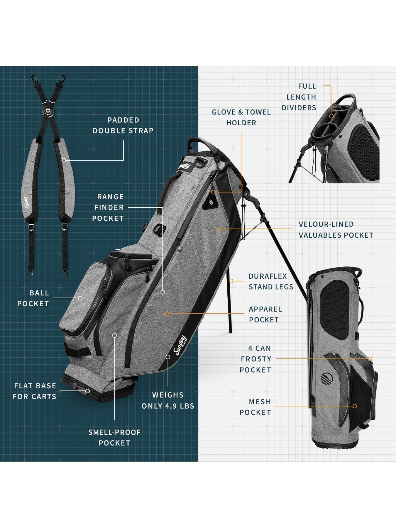 Image 2 of 8 of Sunday Golf RYDER STAND BAG Golf Bag - Heather Gray