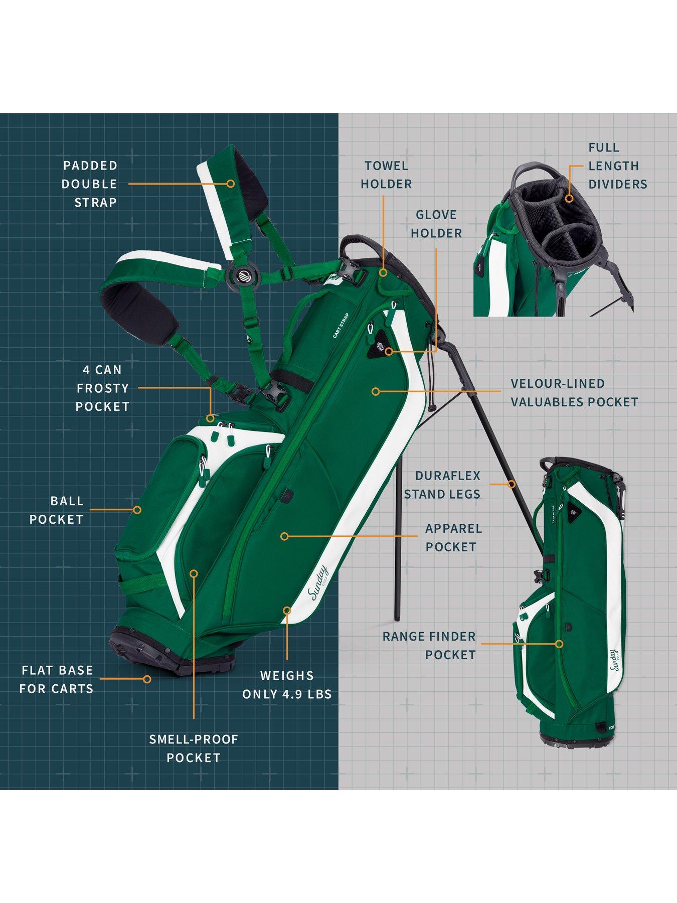 Image 2 of 8 of Sunday Golf RYDER STAND BAG Golf Bag  - Evergreen