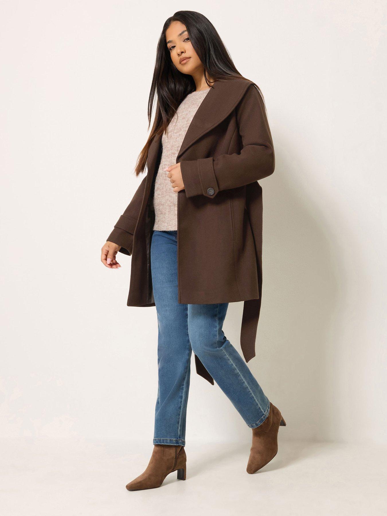 Image 3 of 4 of M&Co Petite Petite Belted Midi Coat