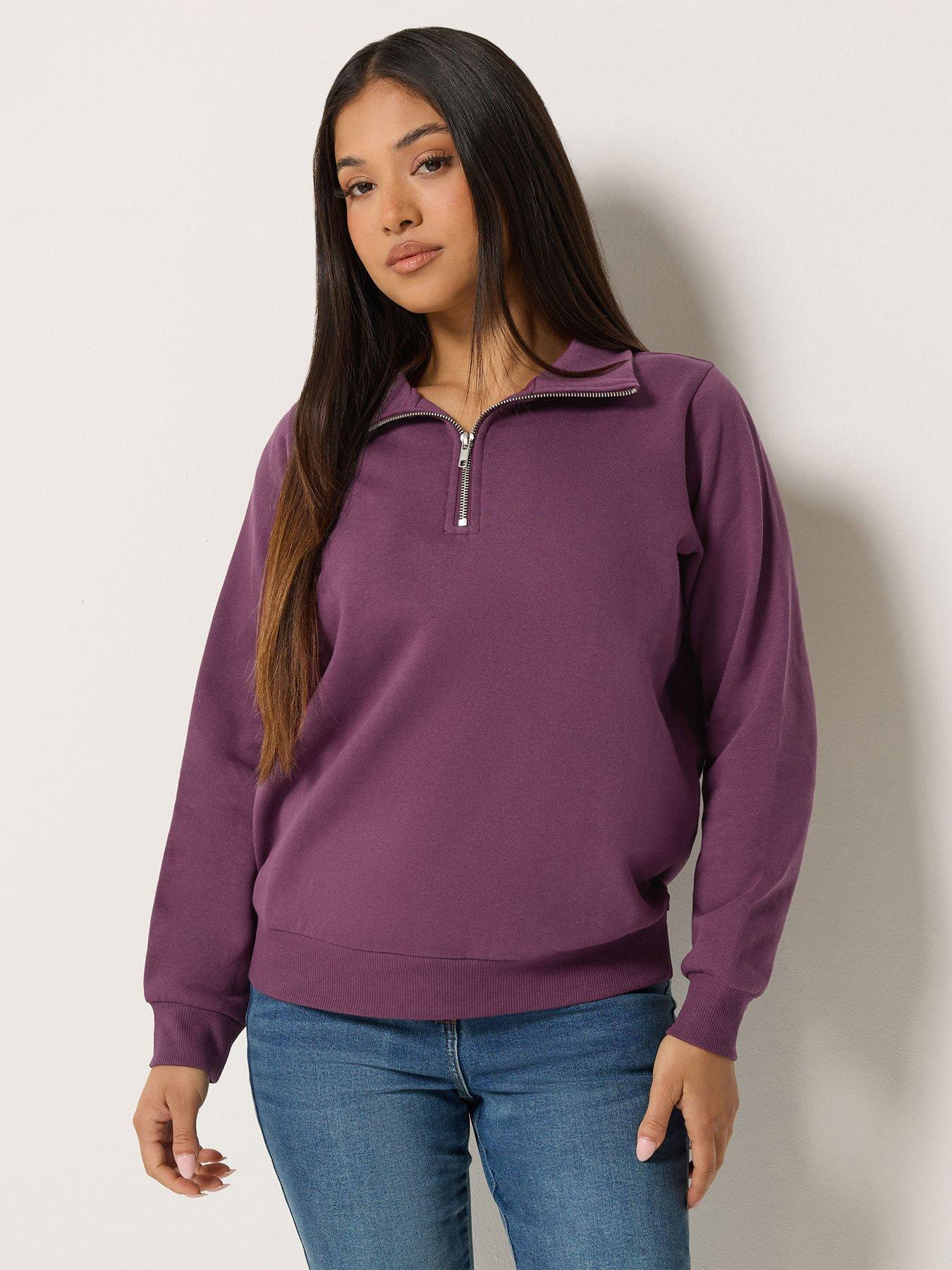 Image 1 of 4 of M&Co Petite Petite Quarter Zip Sweatshirt