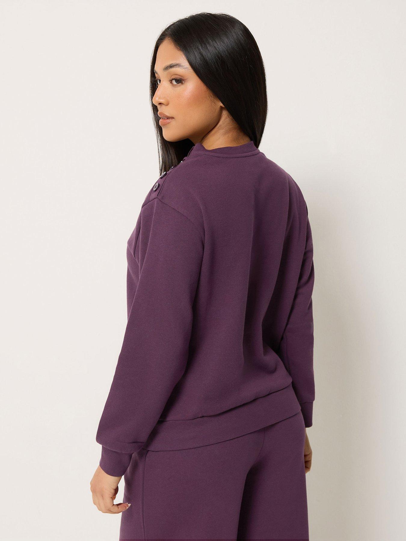 Image 2 of 4 of M&Co Petite Petite Button Detail Sweatshirt