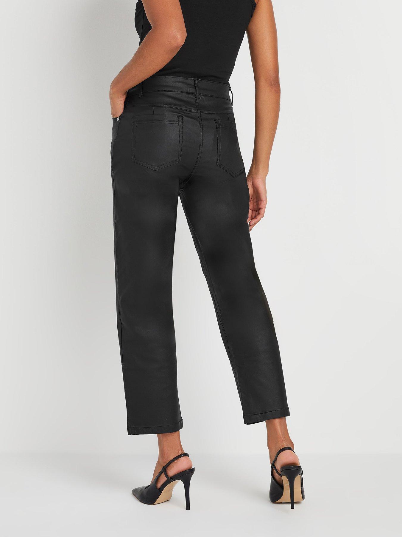 Image 2 of 4 of M&Co Petite Petite Coated Straight Leg Jean 27"