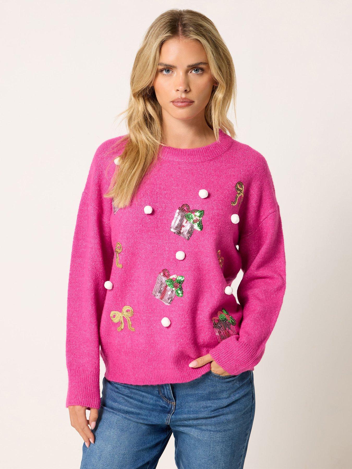 Image 1 of 4 of M&Co Petite Petite Novelty Sequin Jumper