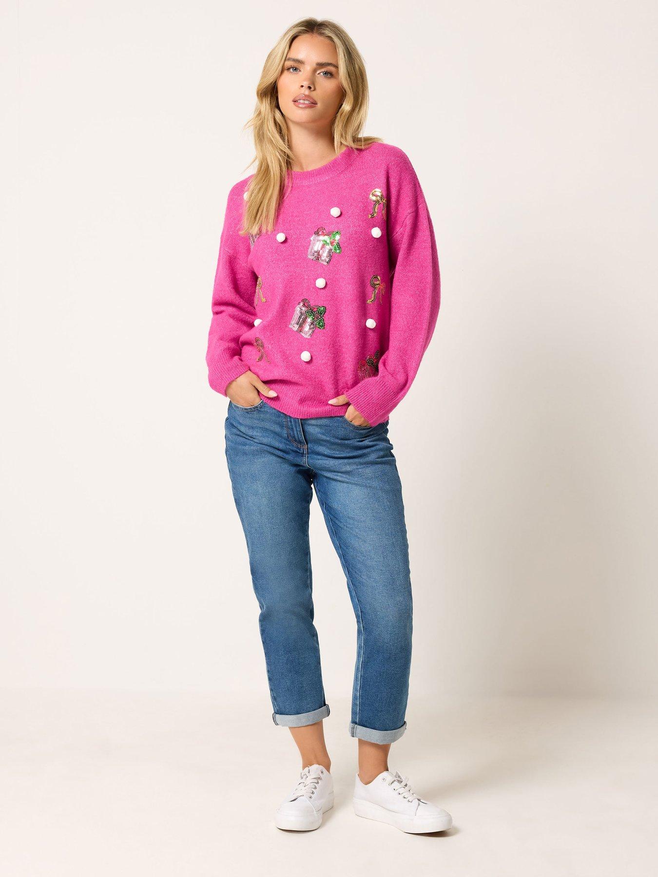 Image 3 of 4 of M&Co Petite Petite Novelty Sequin Jumper
