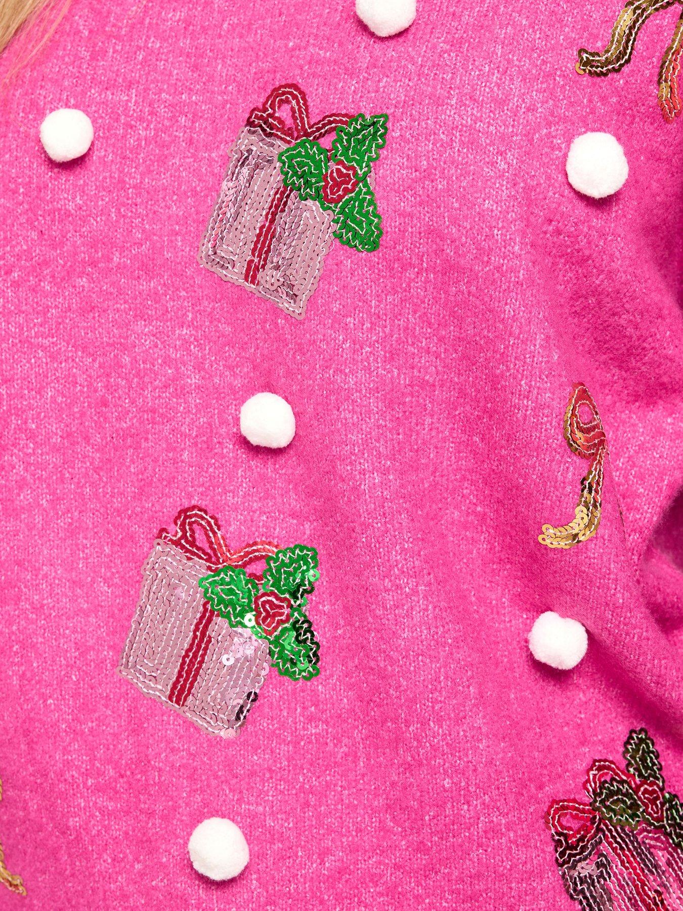 Image 4 of 4 of M&Co Petite Petite Novelty Sequin Jumper