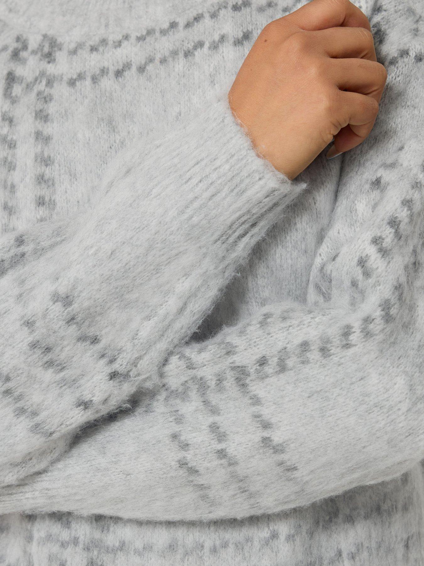 Image 4 of 4 of M&Co Petite Petite Fluffy Check Jumper