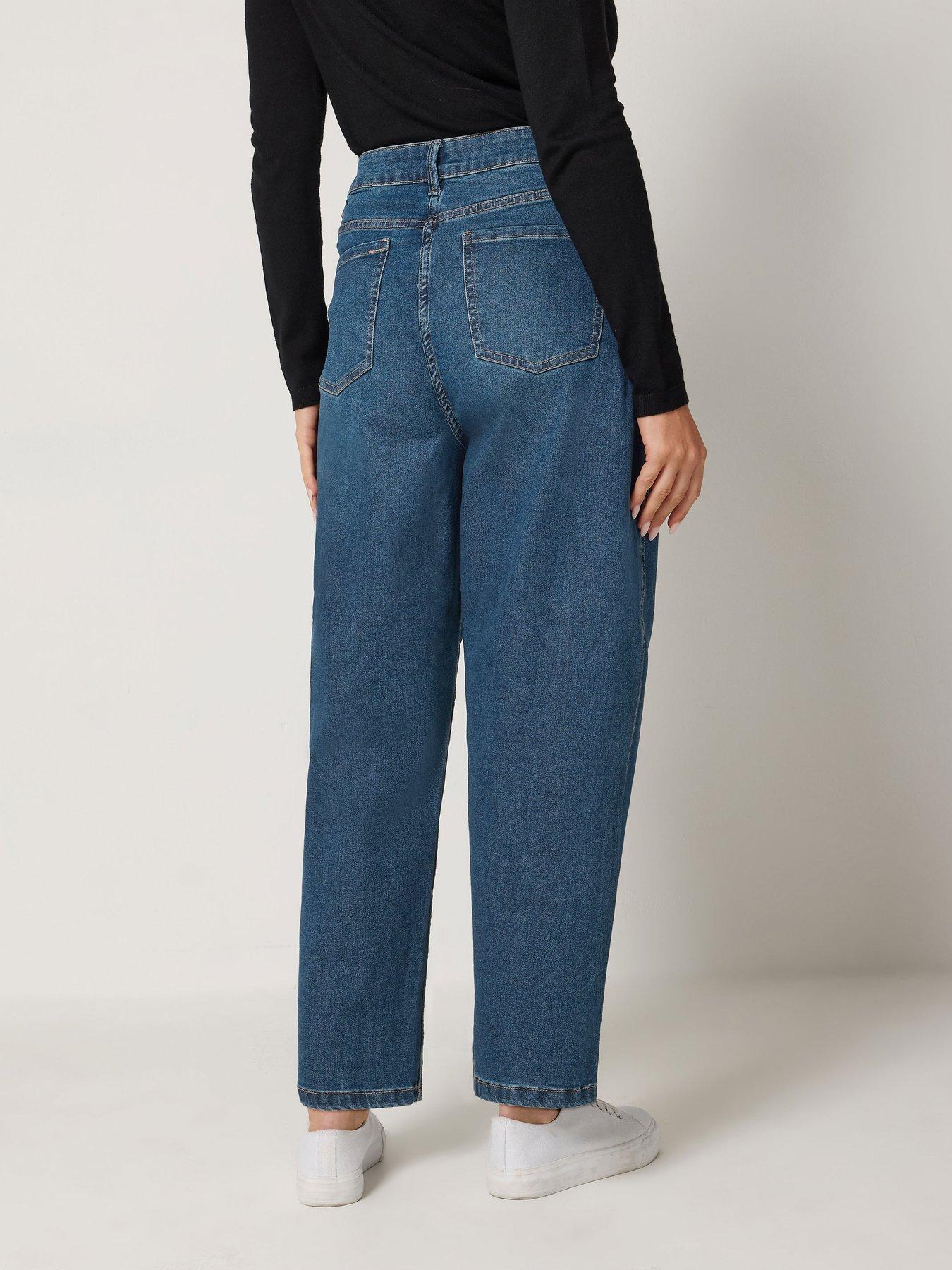 Image 2 of 4 of M&Co Petite Petite Indigo Barrel Leg Jean 27"